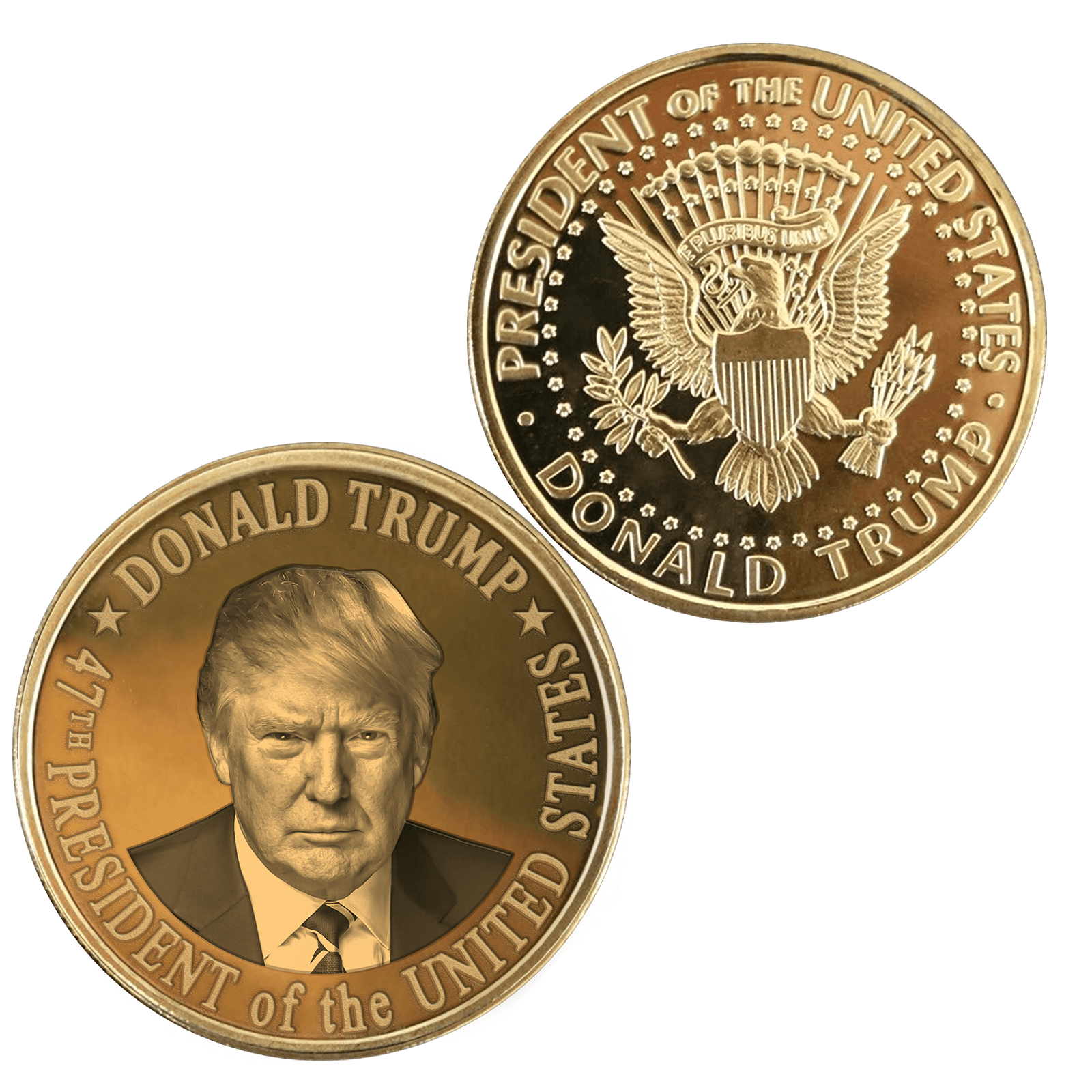 1 Coin Trump 47th President Gold Coin maga trump