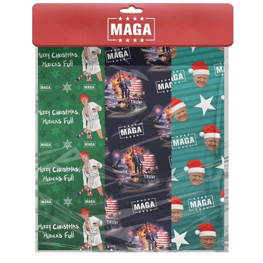 1 Pack Trump Wrapping Paper 3 Pack Bundle maga trump