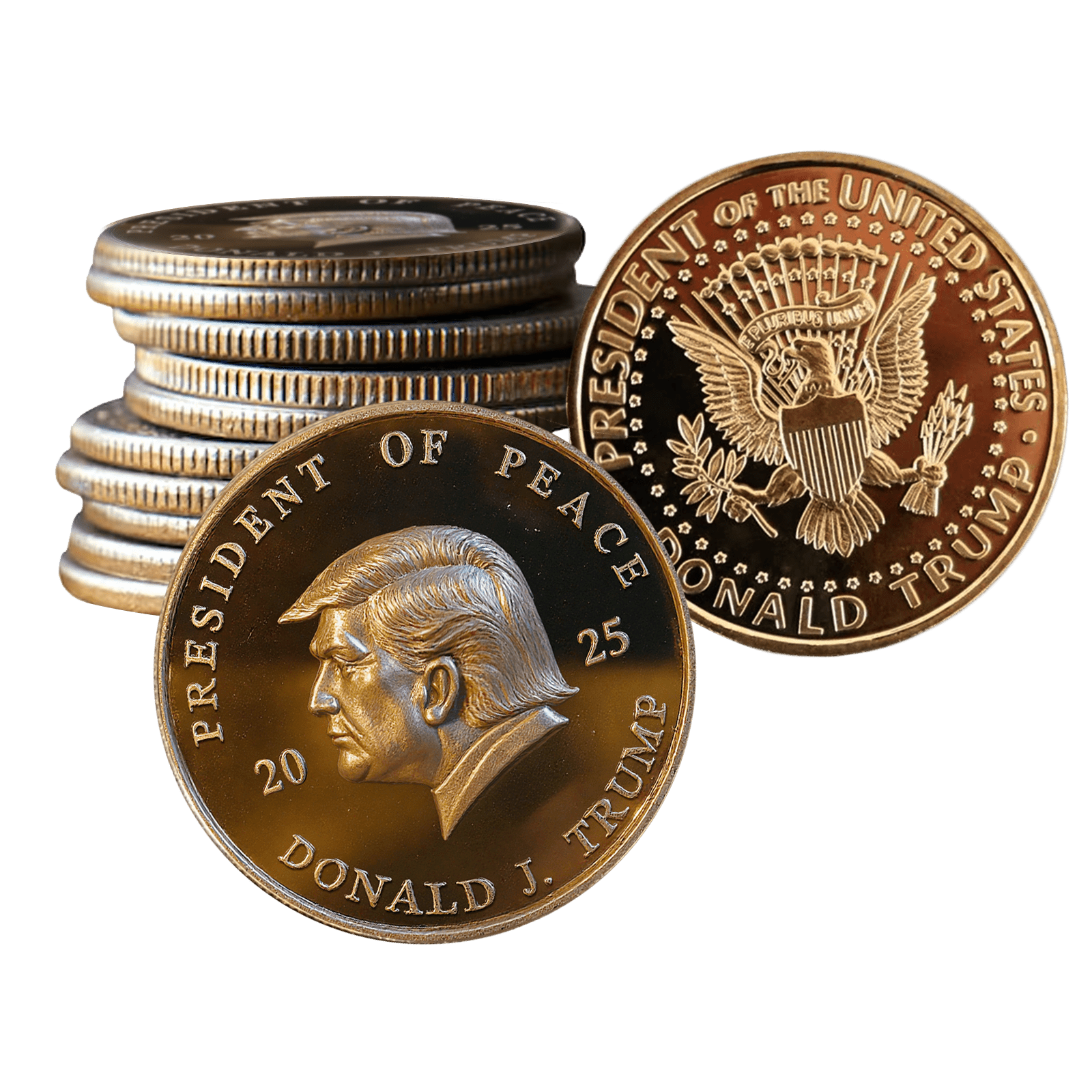 12 Pack President of Peace Trump Gold Coin maga trump