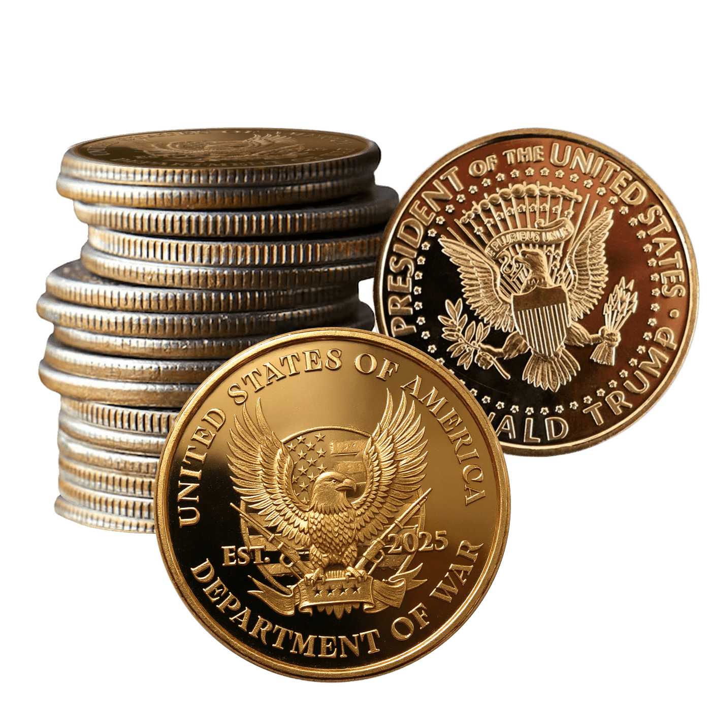 18 Pack Department of War Gold Coin maga trump