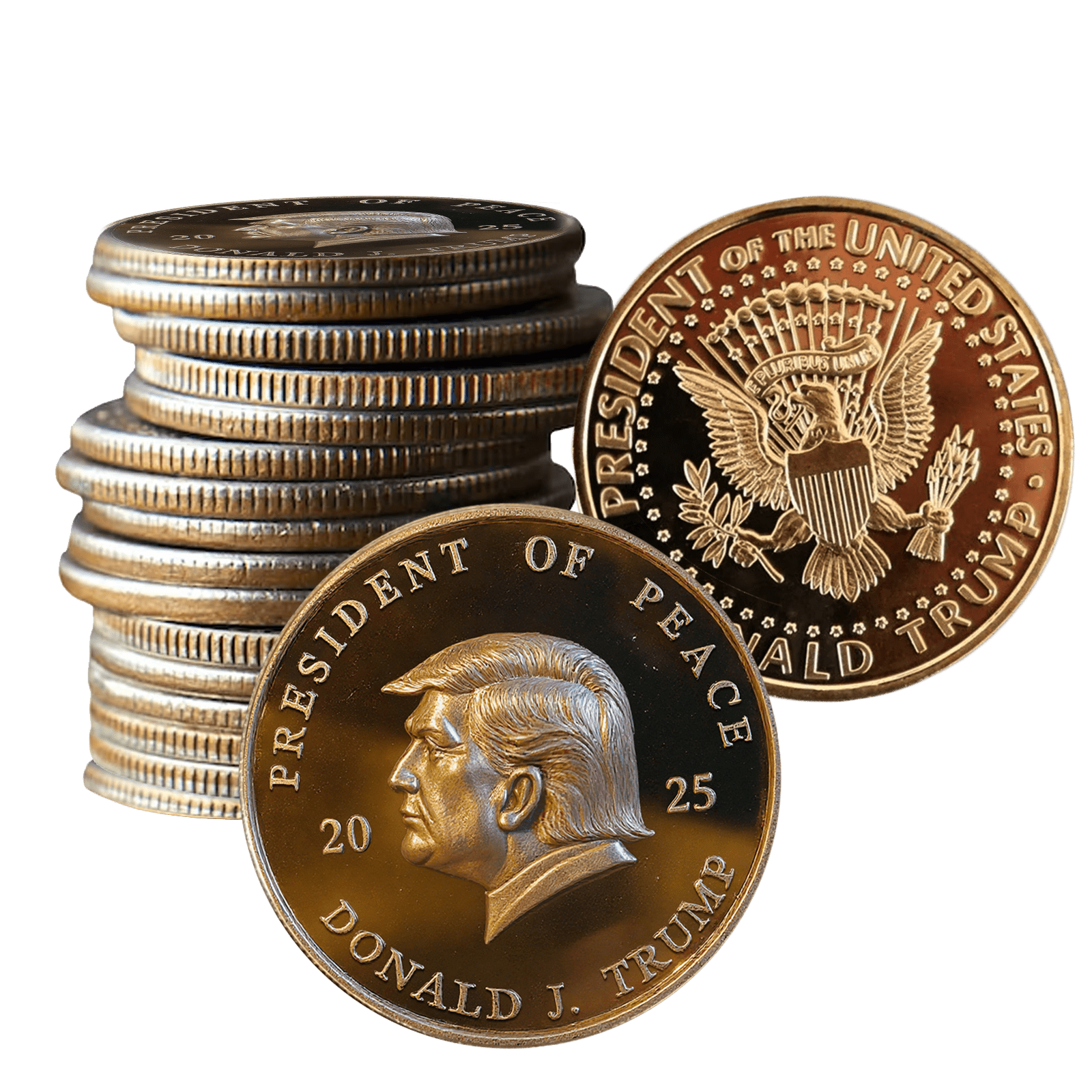 18 Pack President of Peace Trump Gold Coin maga trump