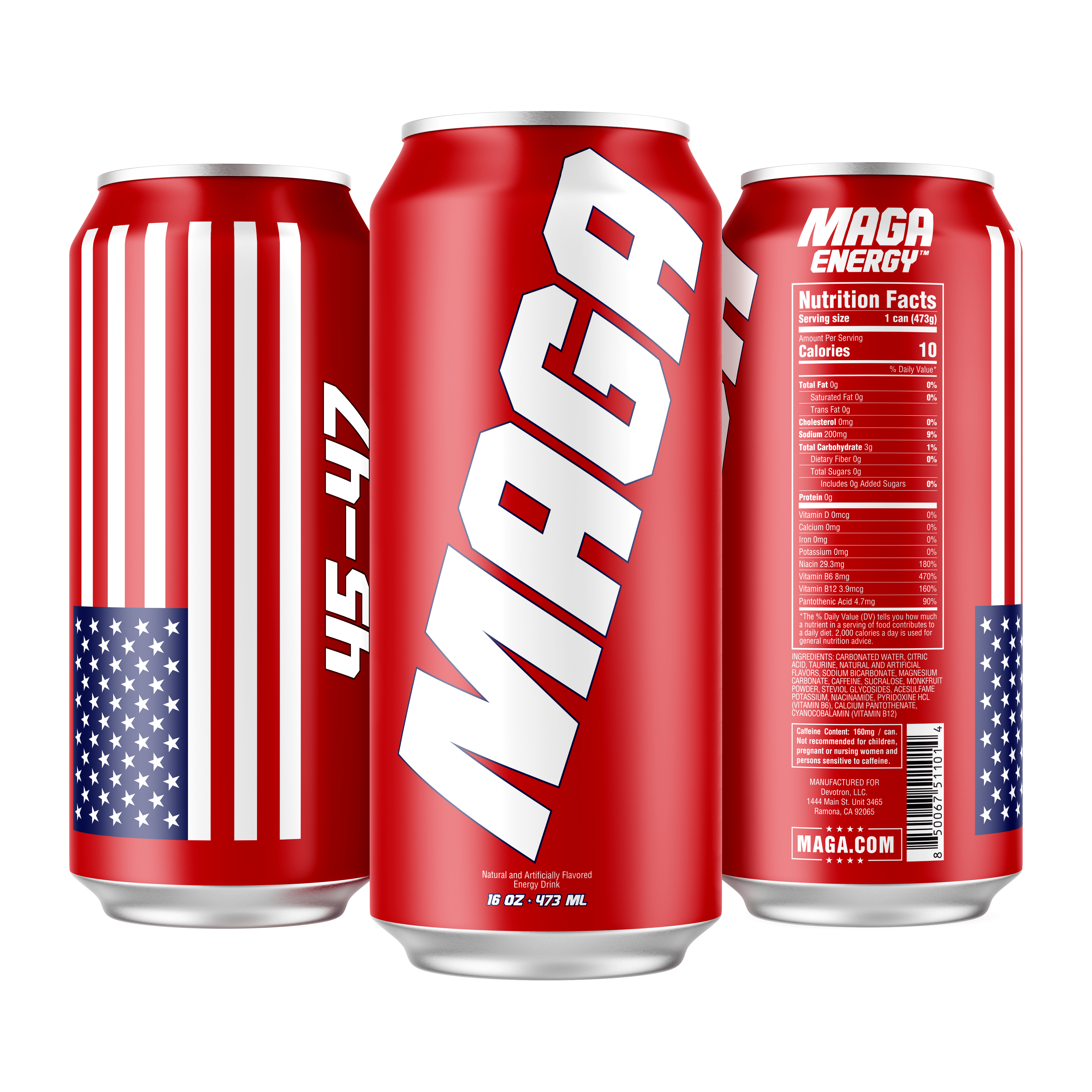 4 Pack x 16 OZ MAGA Energy™ 4pk | MAGA (Black Friday Promo) maga trump