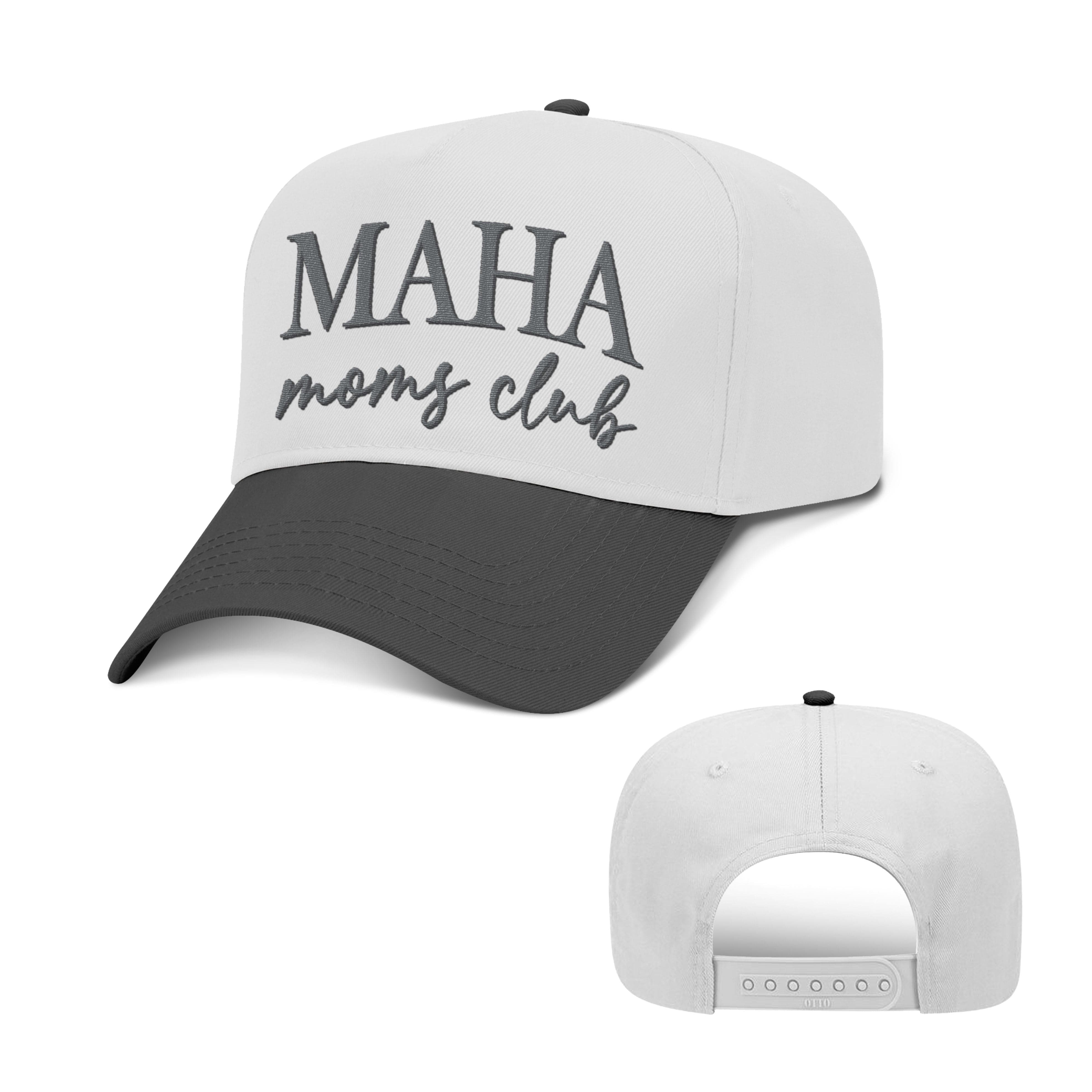 5 Panel Mid Profile Cap / Black/White / OS MAHA Moms Club 2 Tone Hat maga trump