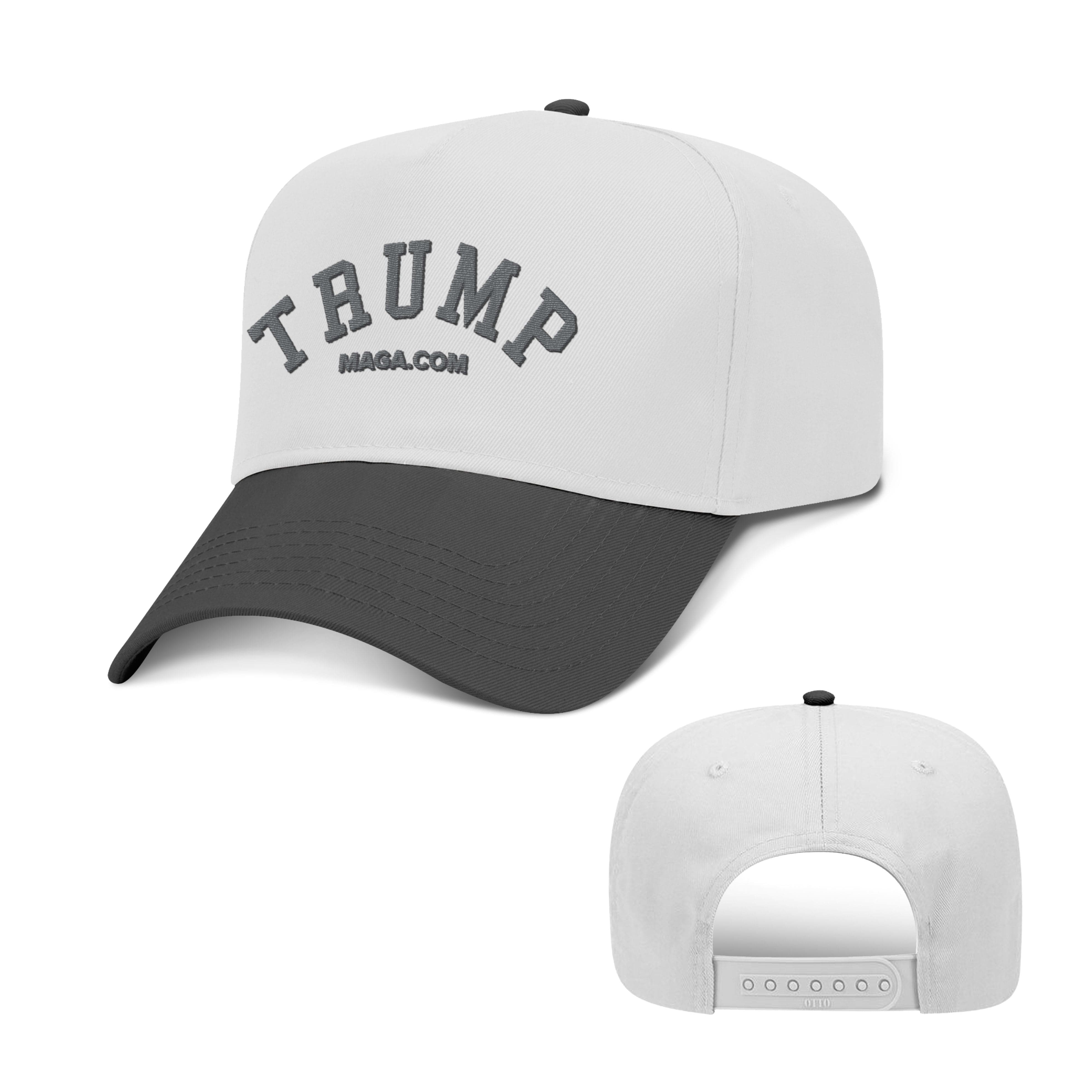 5 Panel Mid Profile Cap / Black/White / OS TRUMP 2 Tone Hat maga trump