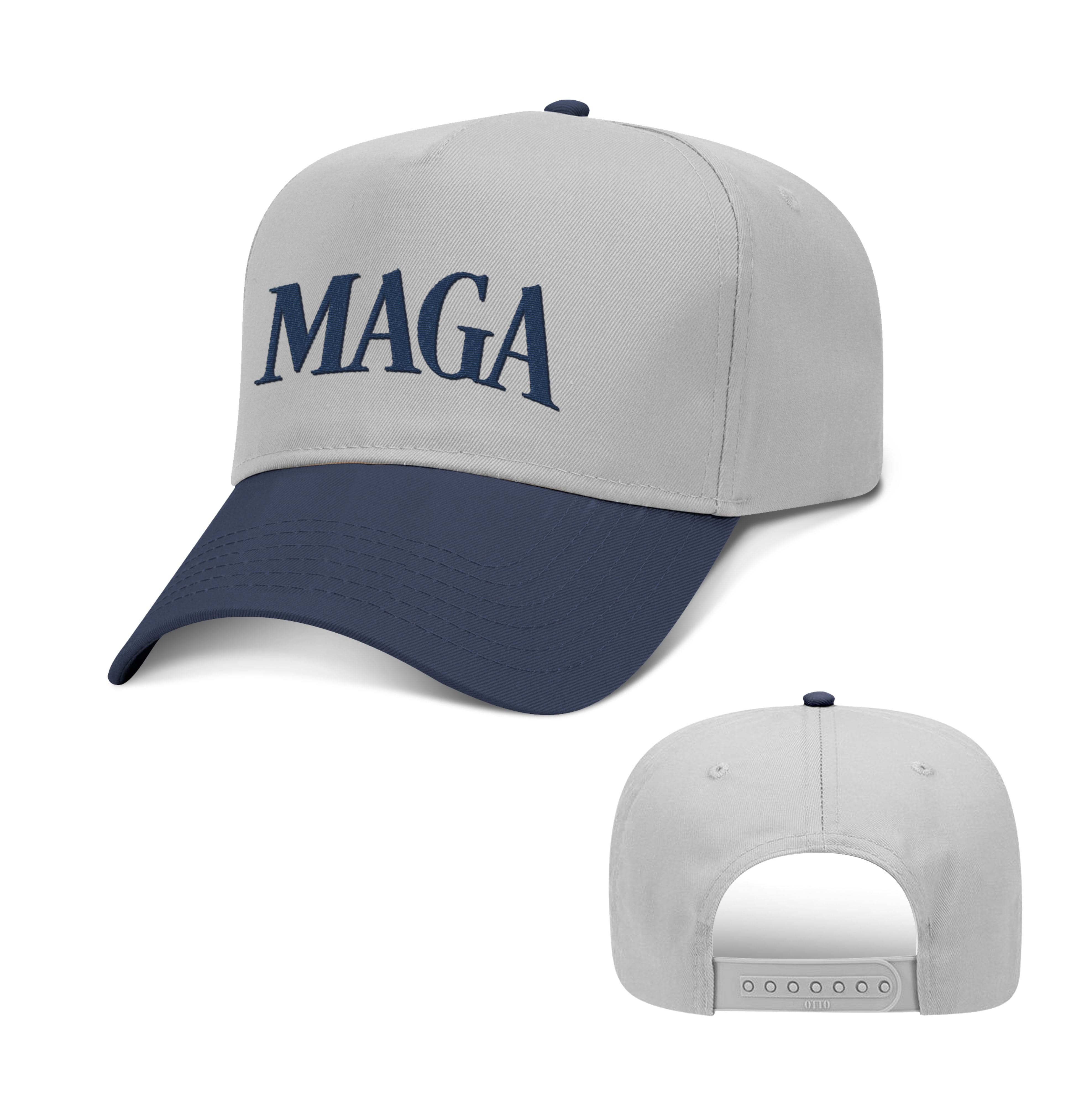5 Panel Mid Profile Cap / Navy/Grey / OS MAGA 2 Tone Hat maga trump