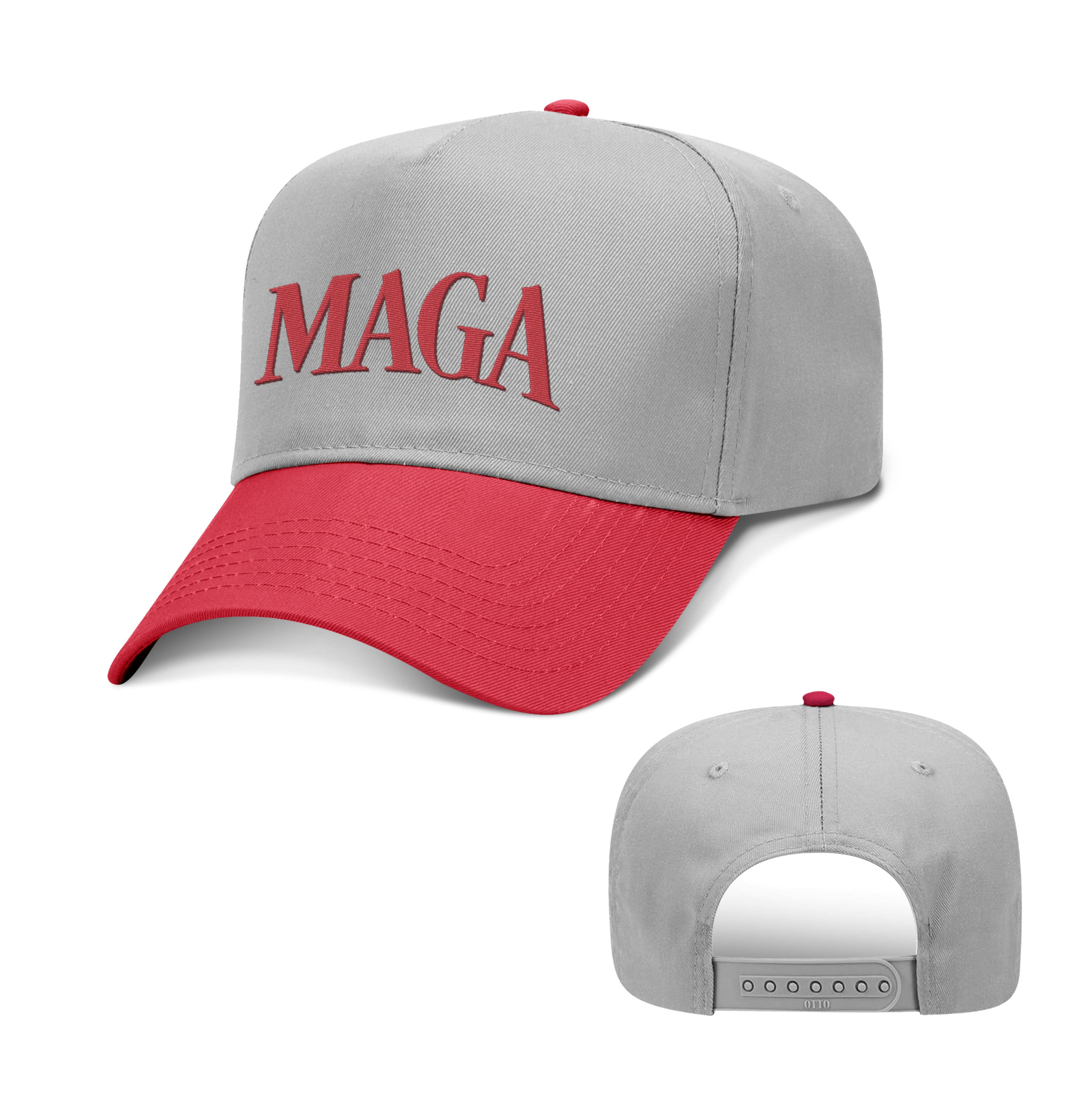 5 Panel Mid Profile Cap / Red/Grey / OS MAGA 2 Tone Hat maga trump