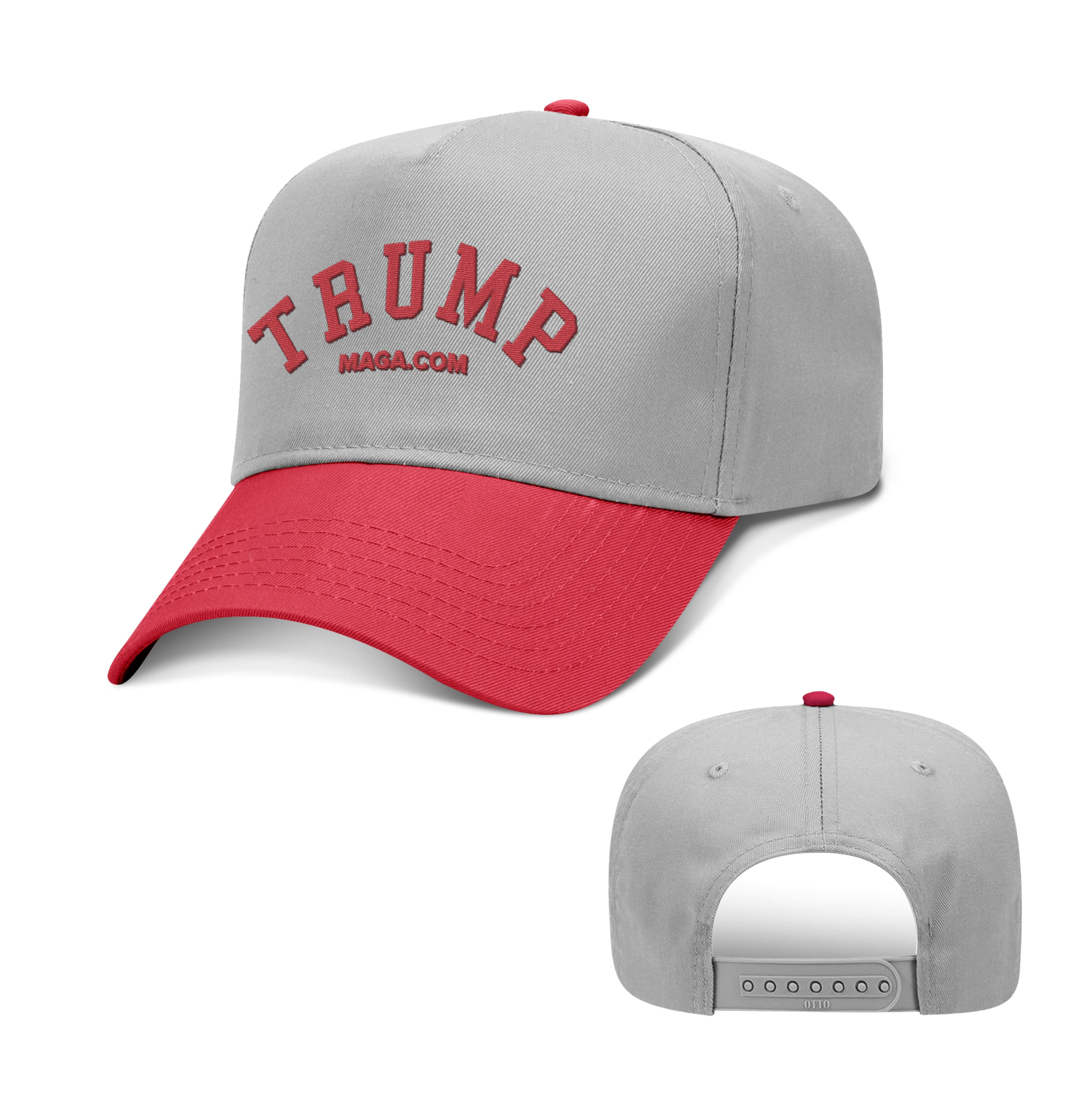 5 Panel Mid Profile Cap / Red/Grey / OS TRUMP 2 Tone Hat maga trump