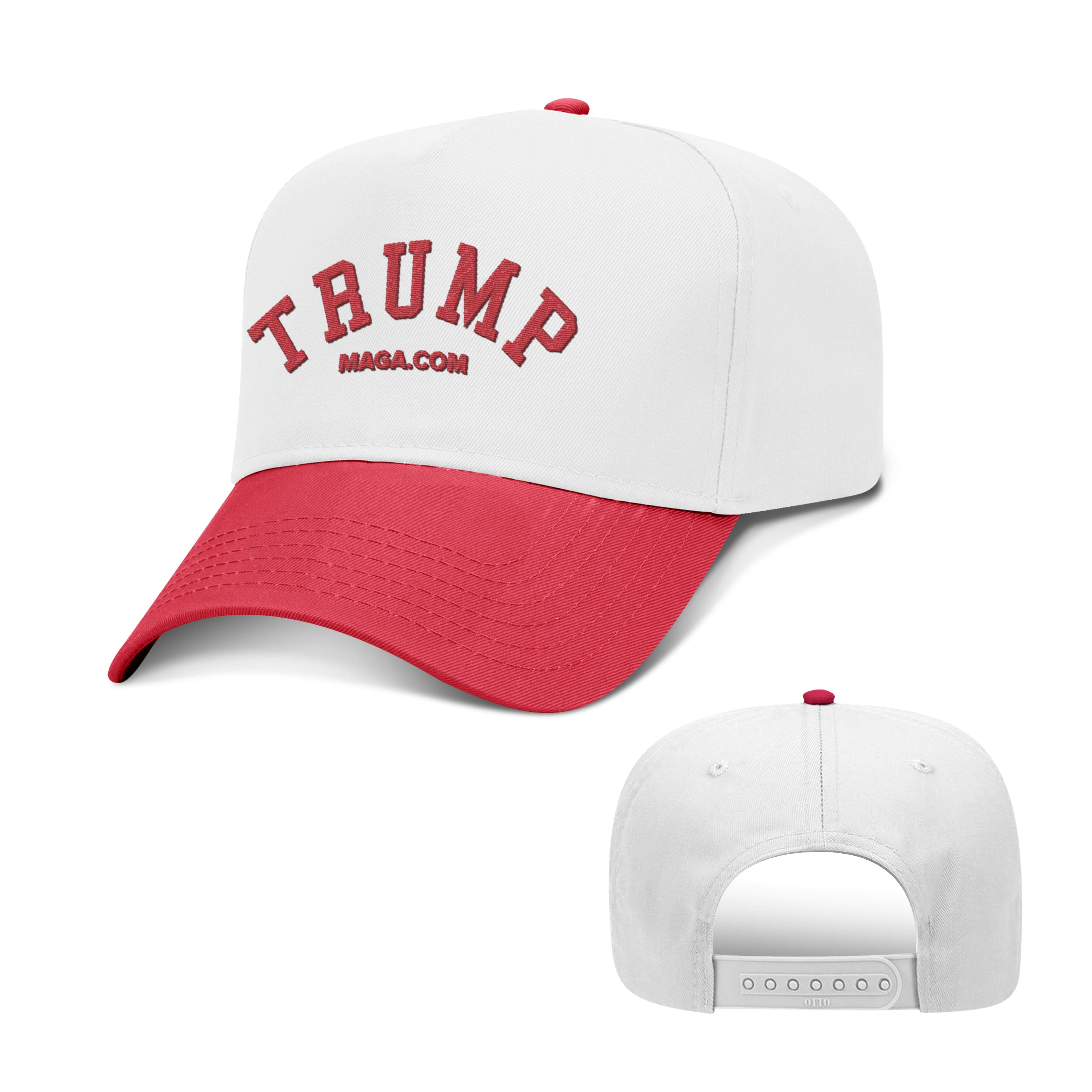 5 Panel Mid Profile Cap / Red/White / OS TRUMP 2 Tone Hat maga trump