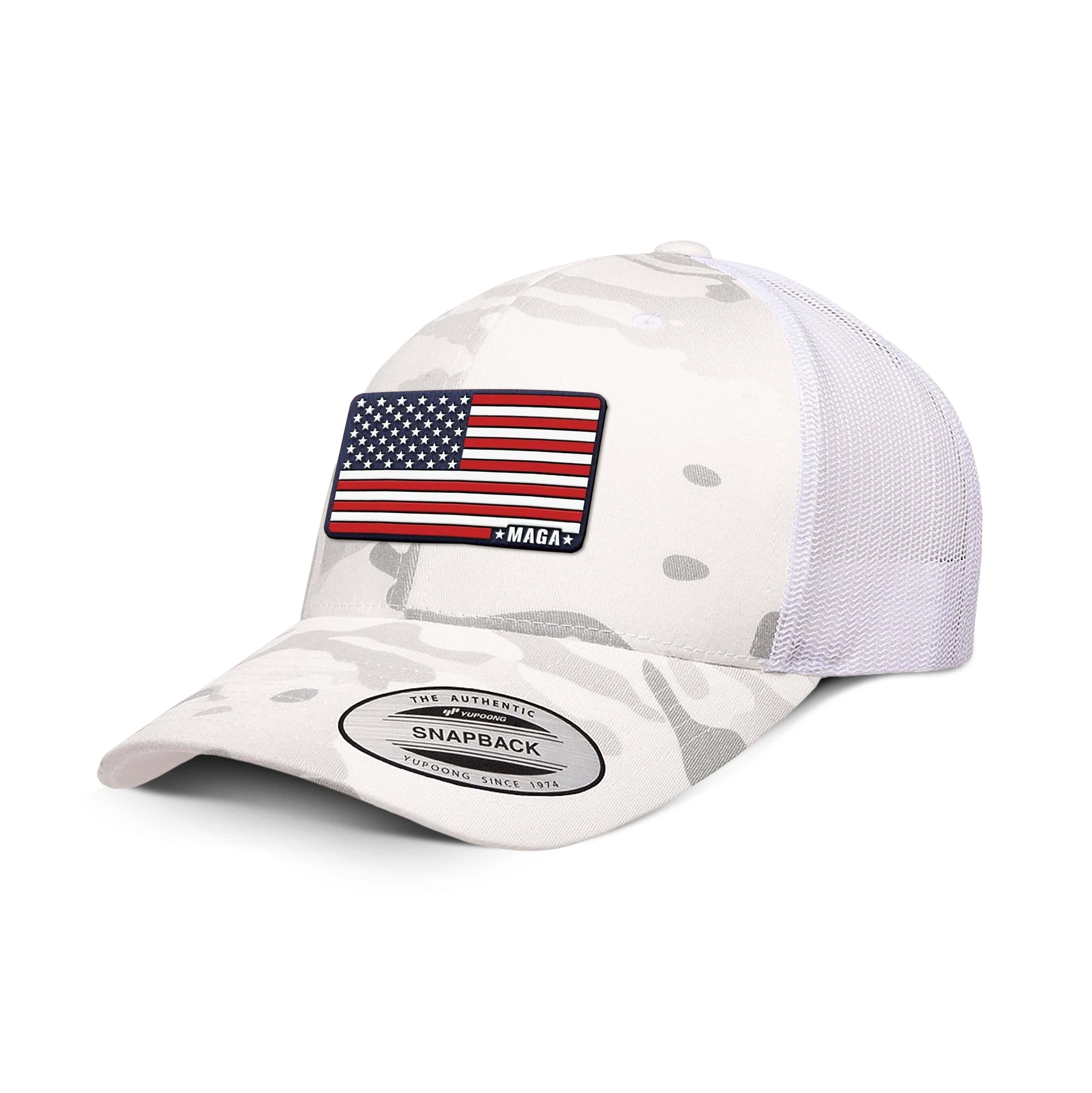 Adjustable Snapback Trucker Cap / Alphine White Maga American Flag Hat Retro Trucker Hats maga trump