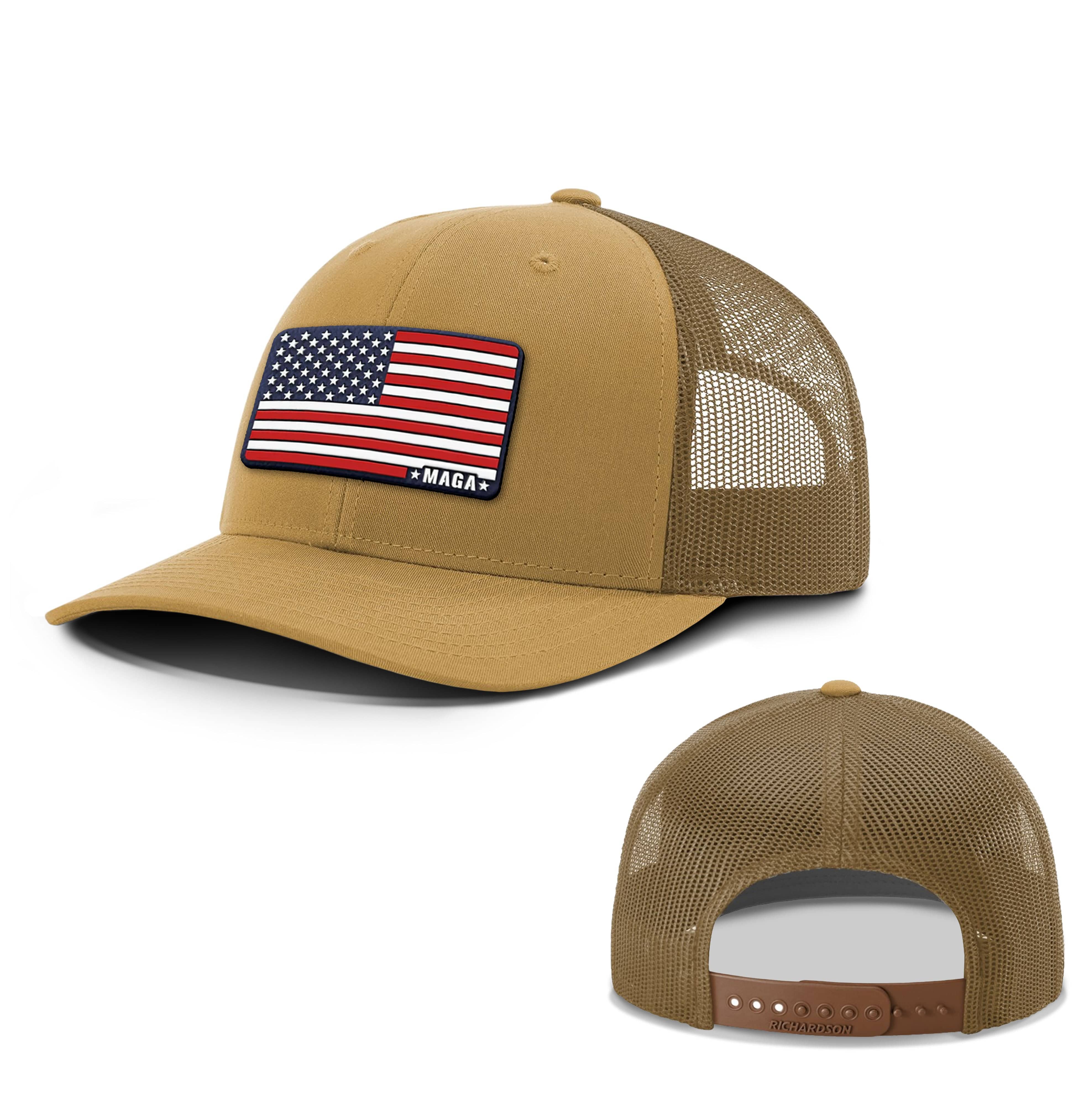 Adjustable Snapback Trucker Cap / Amber Gold / OS Maga American Flag Summer Hat maga trump