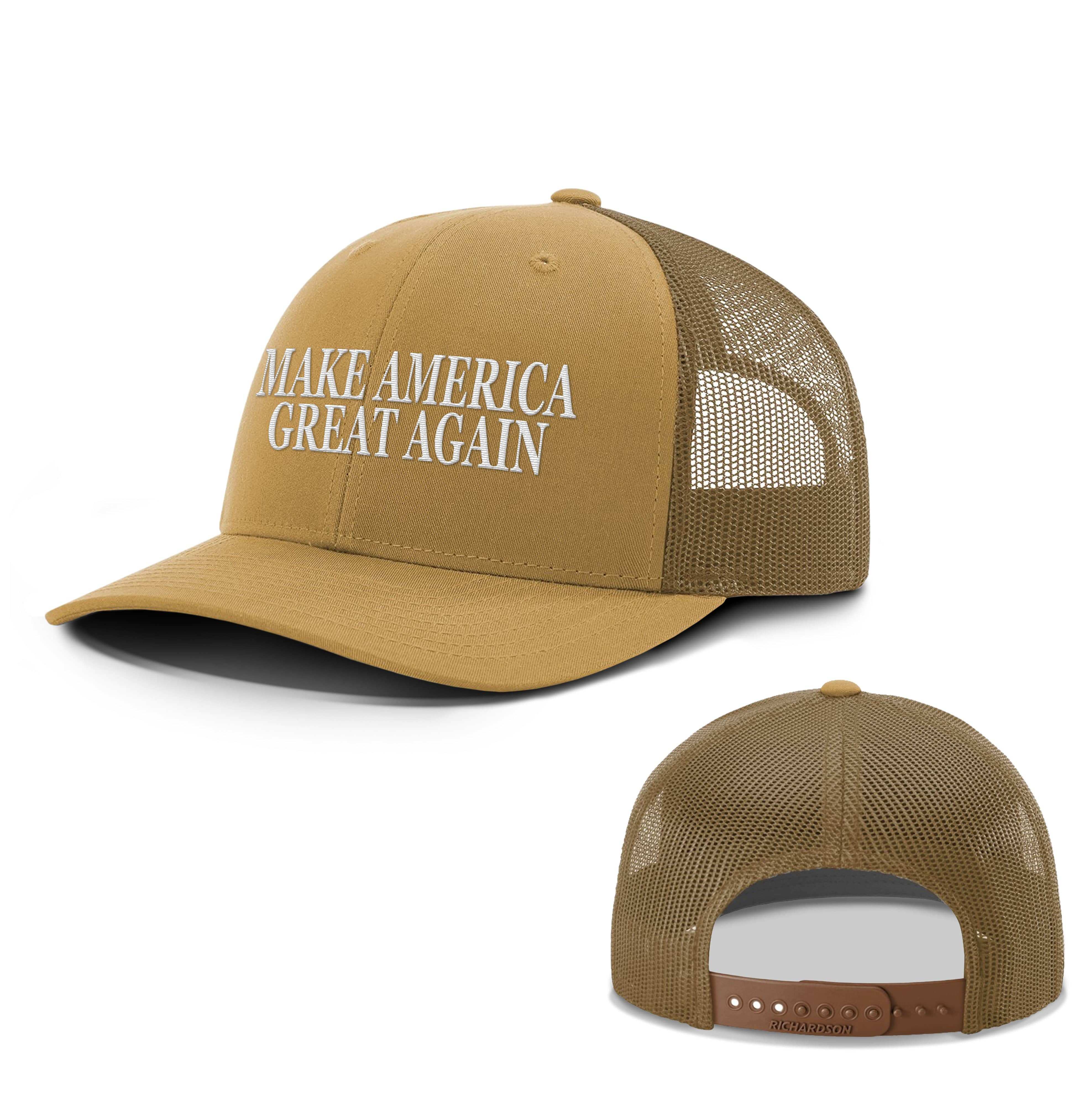 Adjustable Snapback Trucker Cap / Amber Gold / OS MAKE AMERICA GREAT AGAIN Summer Hats maga trump