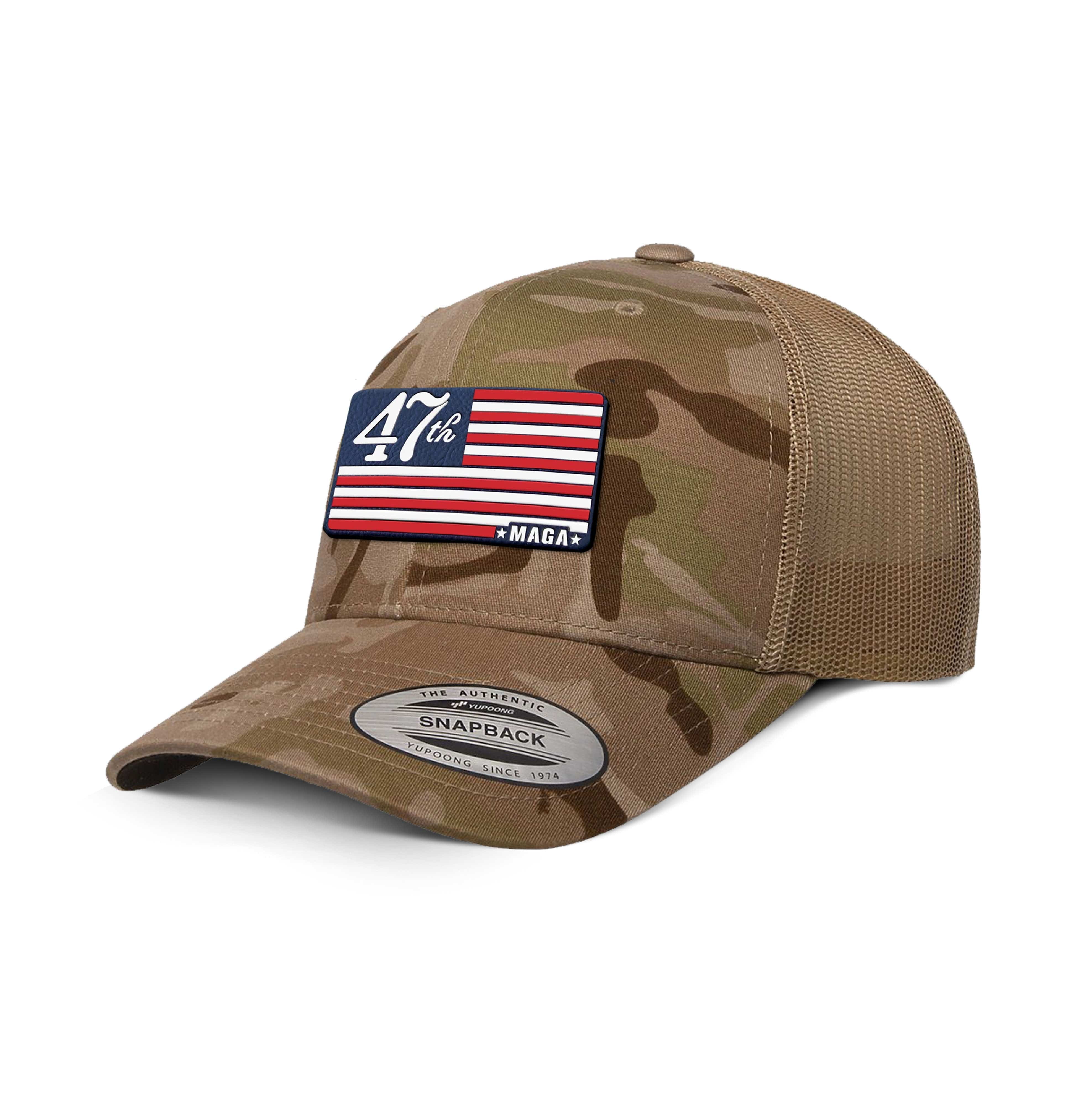 Adjustable Snapback Trucker Cap / Arid Tan MAGA 47 Retro Trucker Hats maga trump