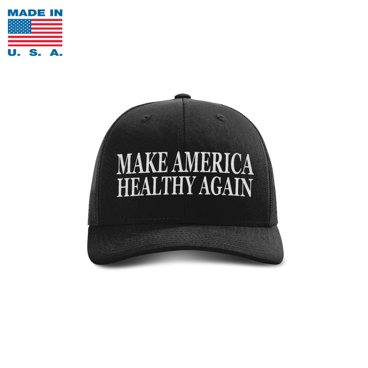 Adjustable Snapback Trucker Cap / Black / OS Make America Healthy Again Hat Made in the USA maga trump