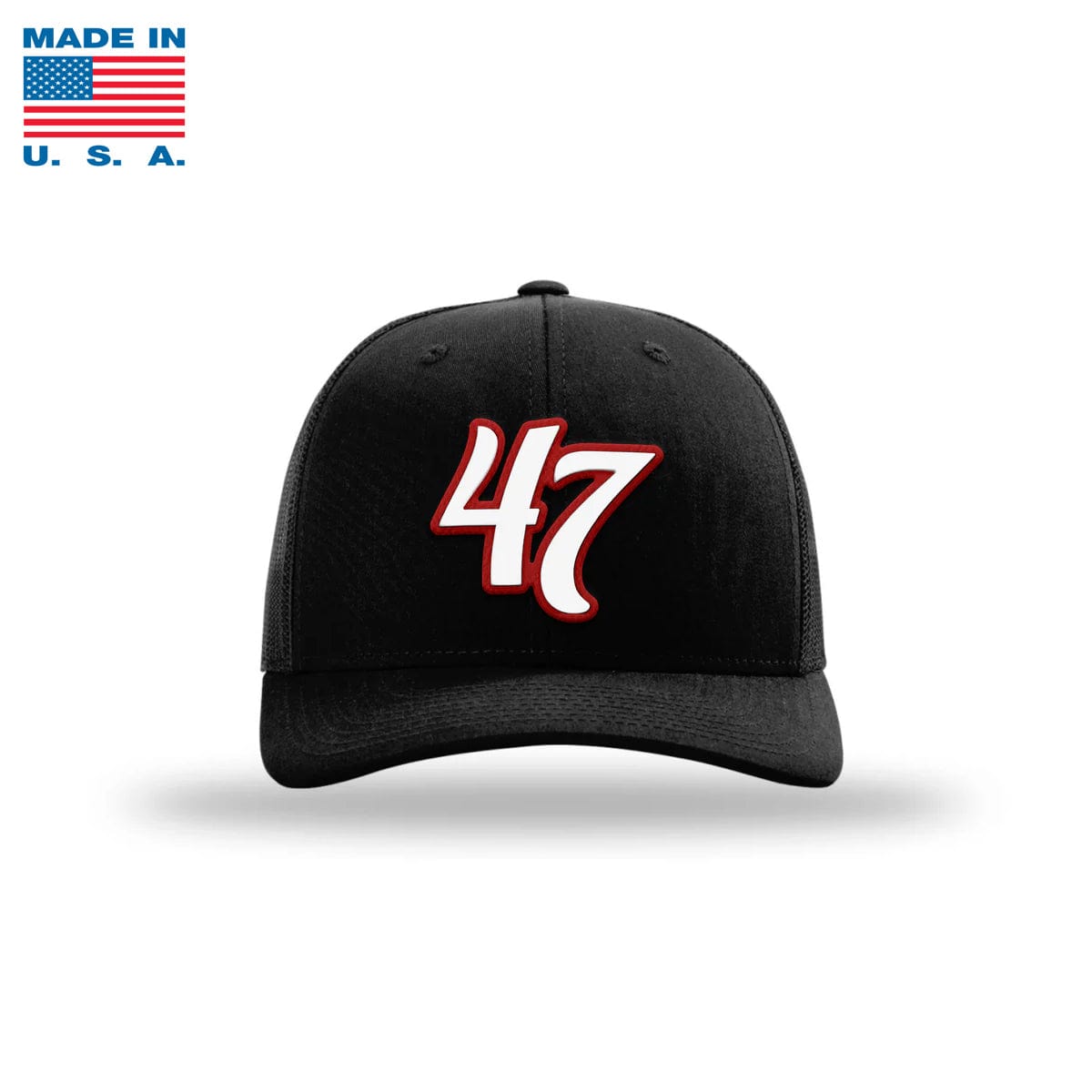 Adjustable Snapback Trucker Cap / Black Trump 47th President Trucker Hat White/Red Made in the USA maga trump
