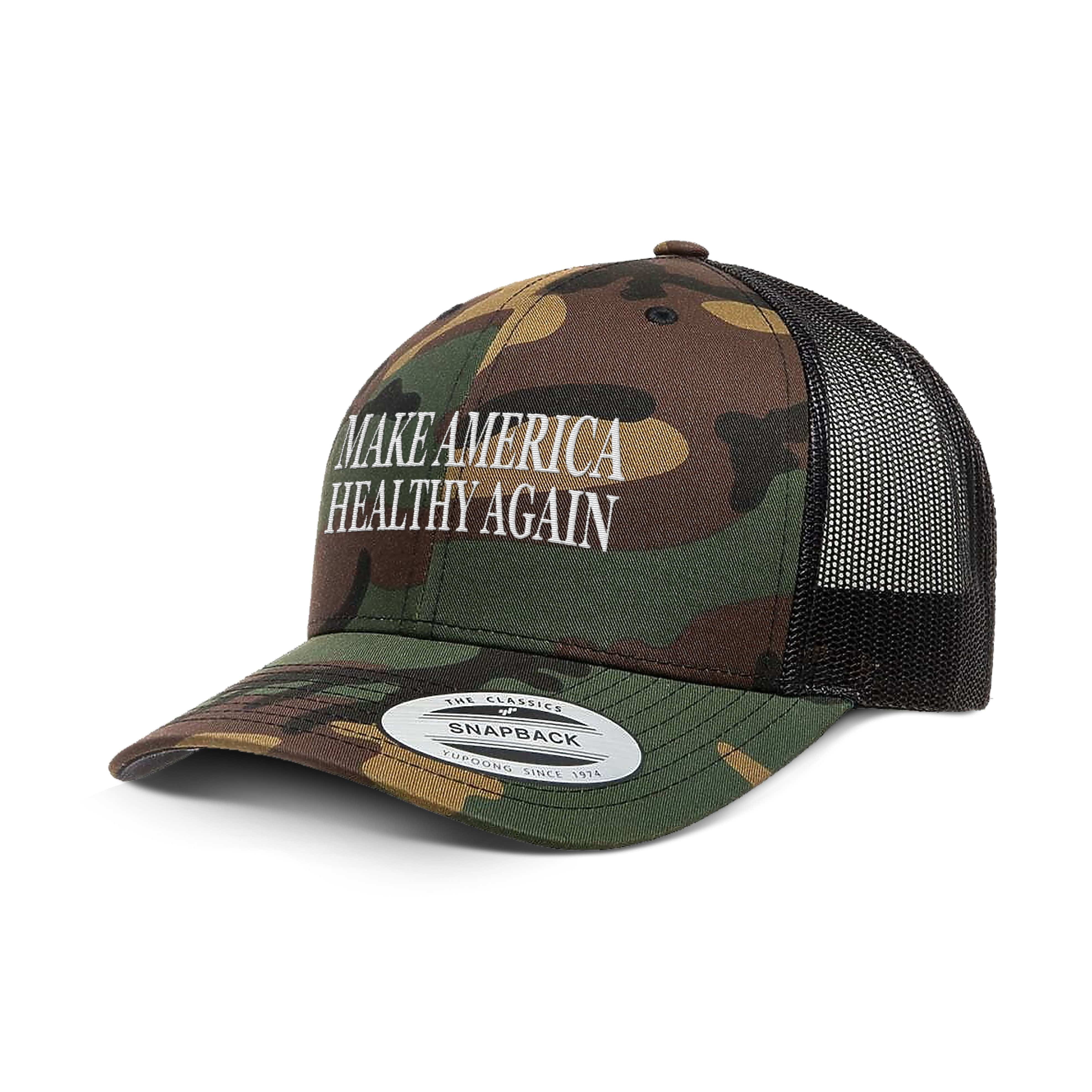 Adjustable Snapback Trucker Cap / Camo Make America Healthy Again Camo Edition Trucker Hat maga trump