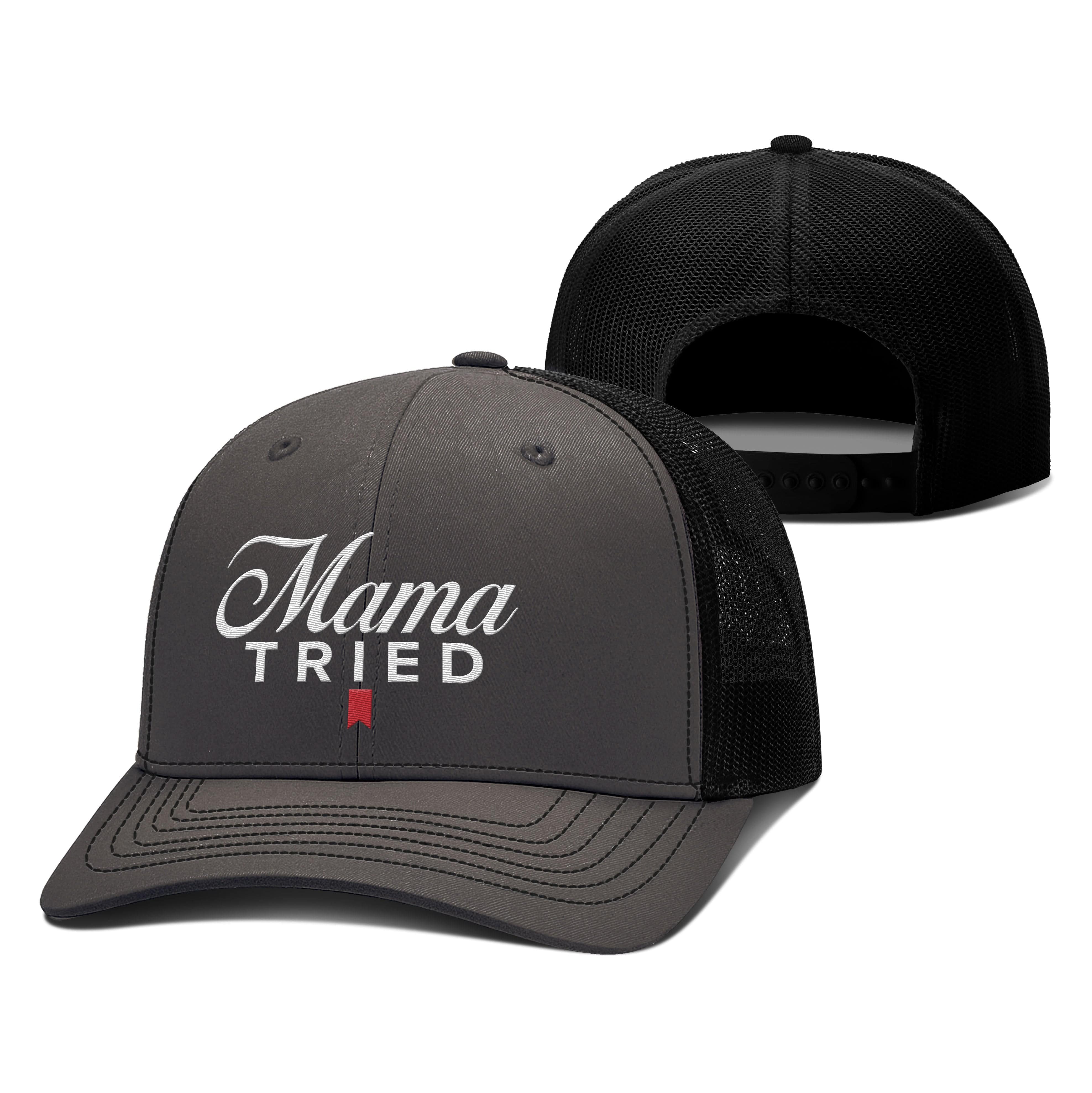 Adjustable Snapback Trucker Cap / Charcoal/Black / OS Mama Tried Trucker Hat maga trump