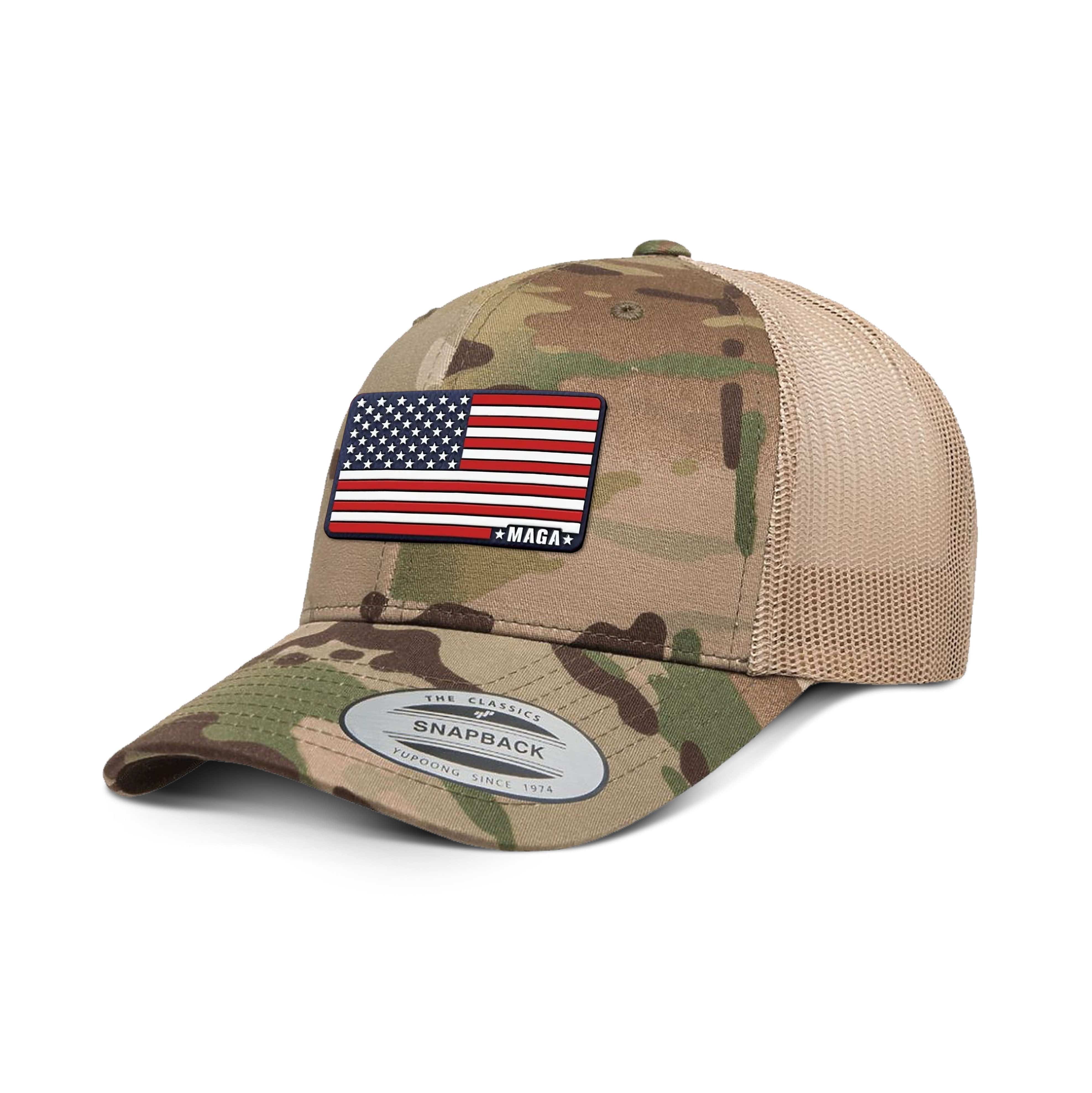 Adjustable Snapback Trucker Cap / Green Khaki Maga American Flag Hat Retro Trucker Hats maga trump