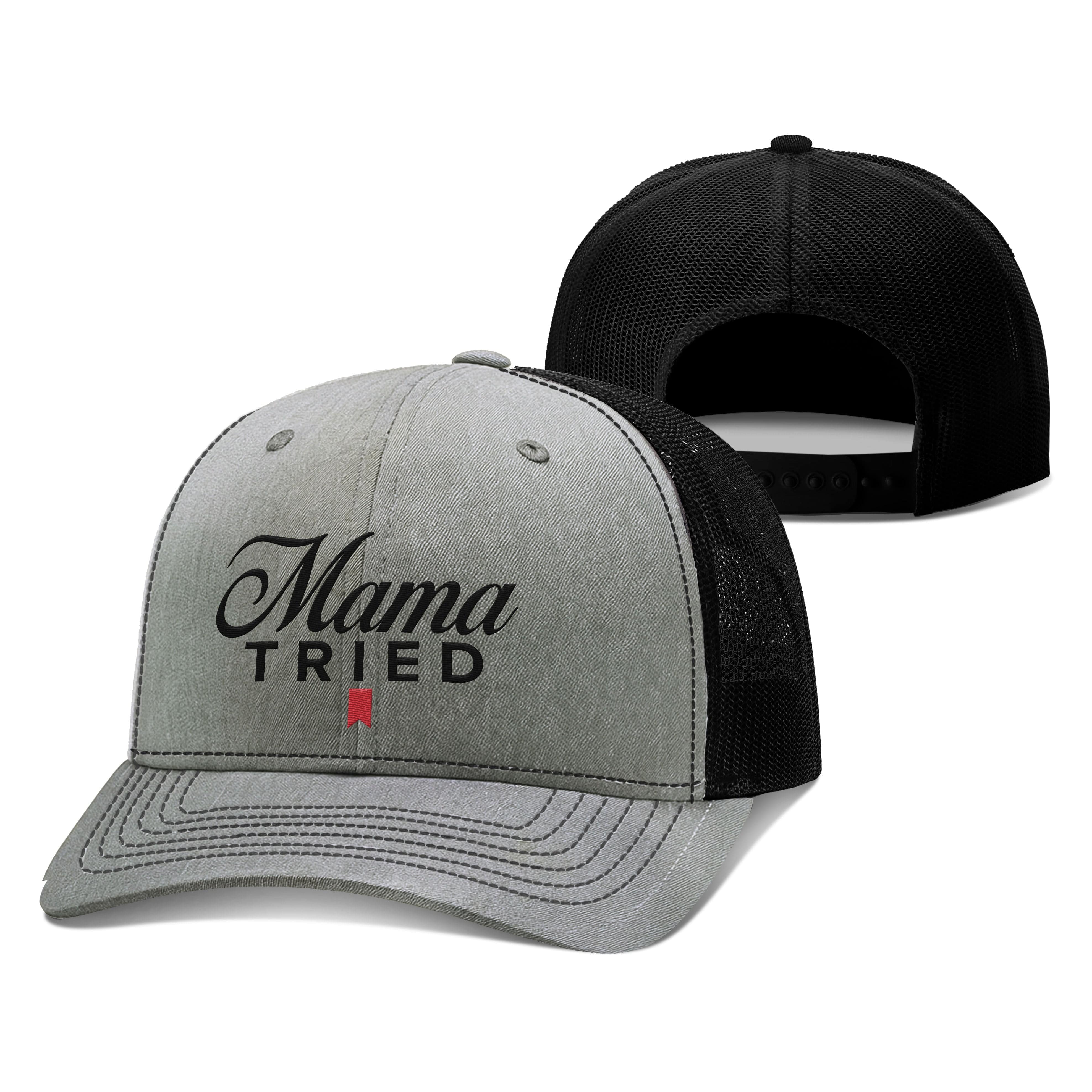 Adjustable Snapback Trucker Cap / Heather Gray/Black / OS Mama Tried Trucker Hat maga trump