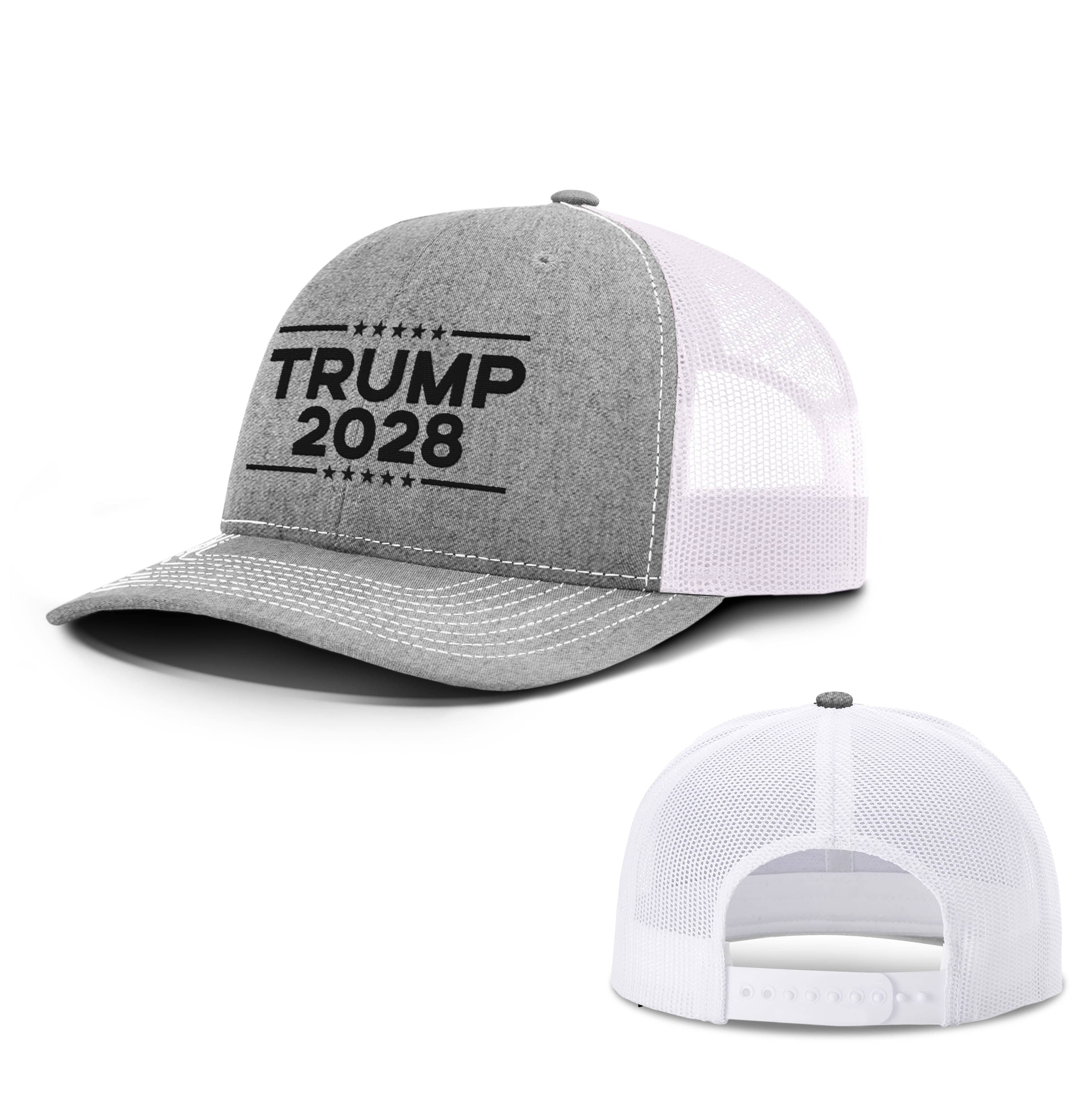 Adjustable Snapback Trucker Cap / Heather Gray/ White / XL Trump 2028 Trucker Hat maga trump