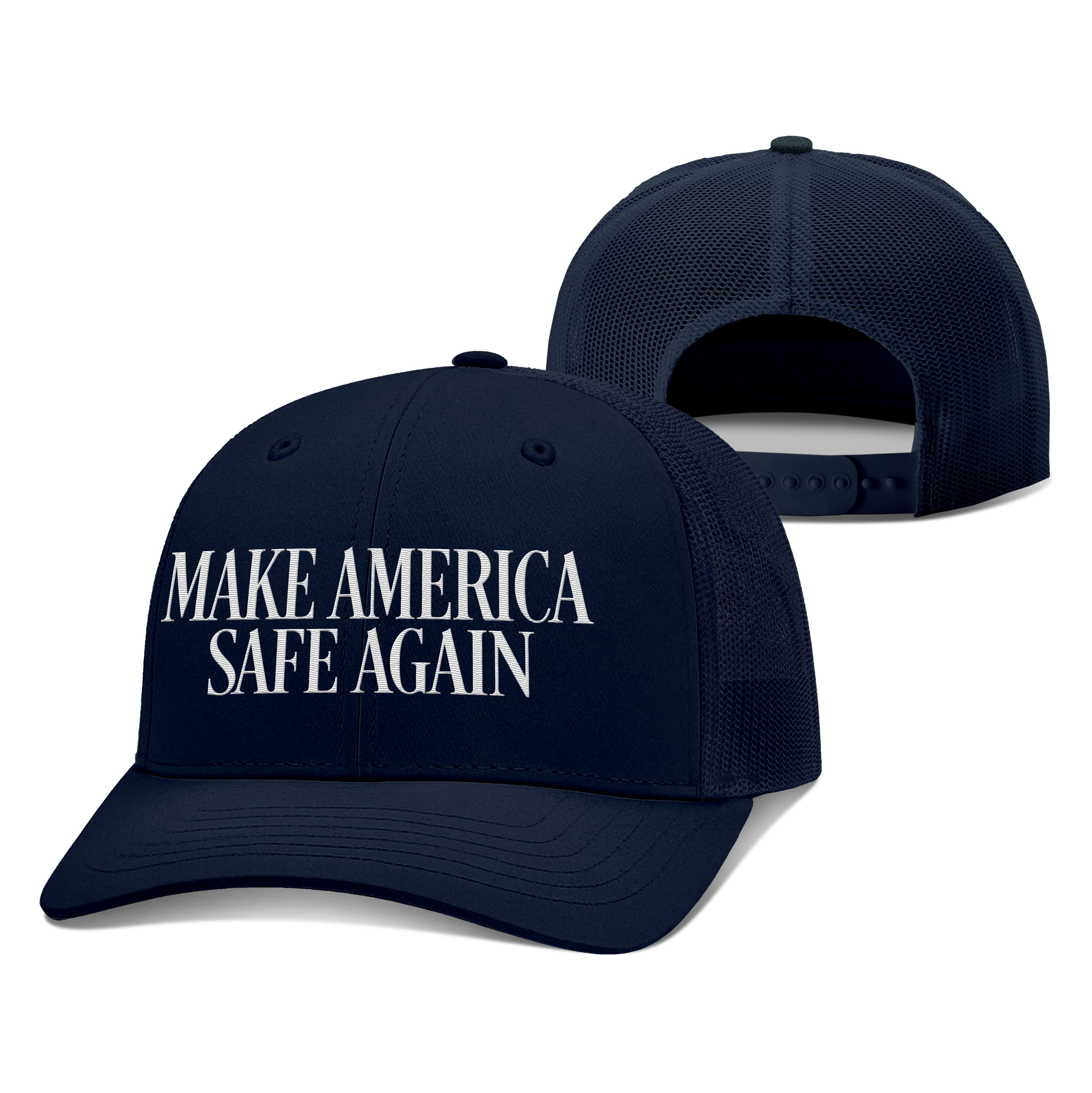 Adjustable Snapback Trucker Cap / Navy / OS MAKE AMERICA SAFE AGAIN Trucker Hat maga trump