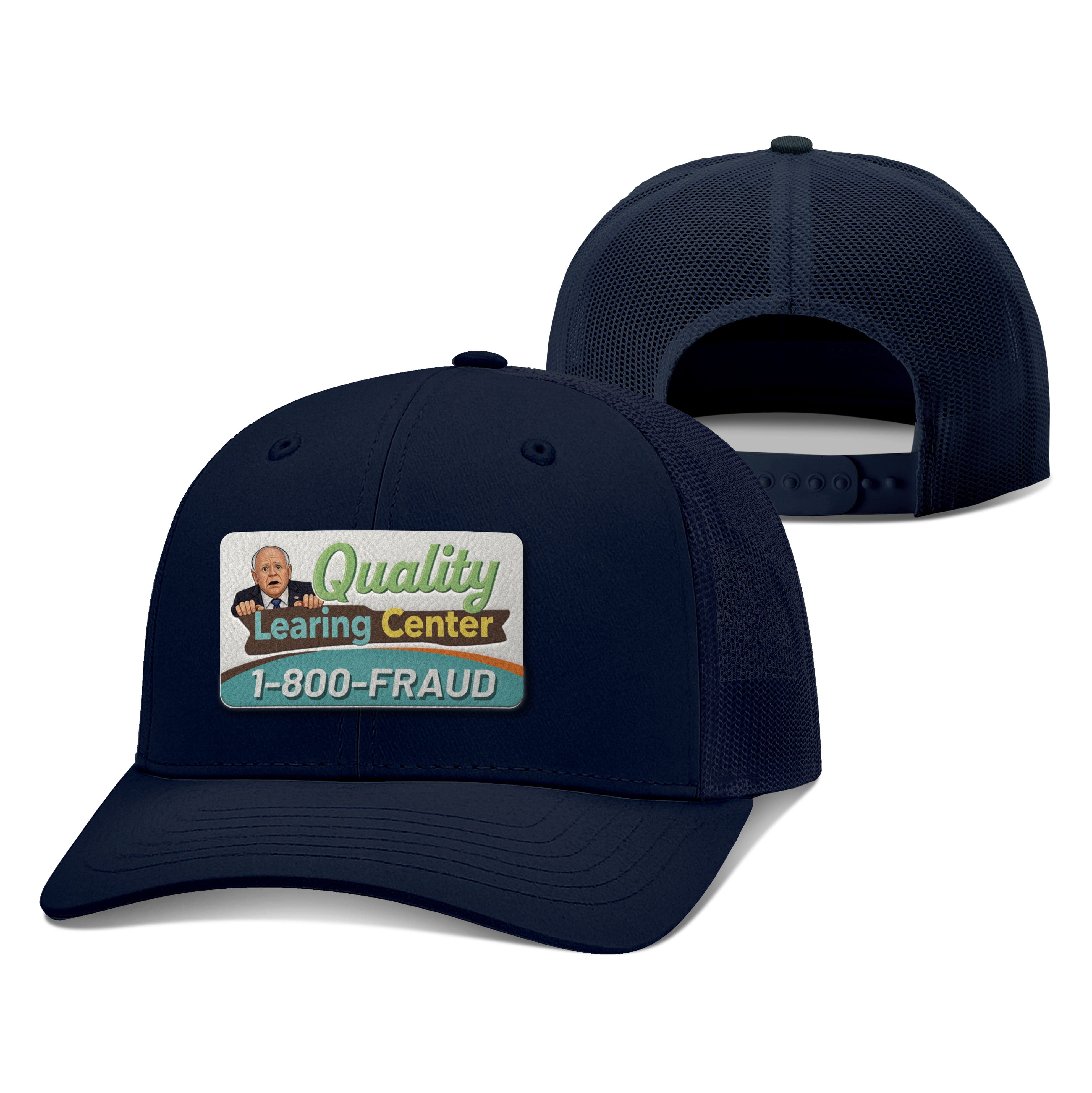 Adjustable Snapback Trucker Cap / Navy / OS Tim Walz's Quality Learning Center Trucker Hat maga trump