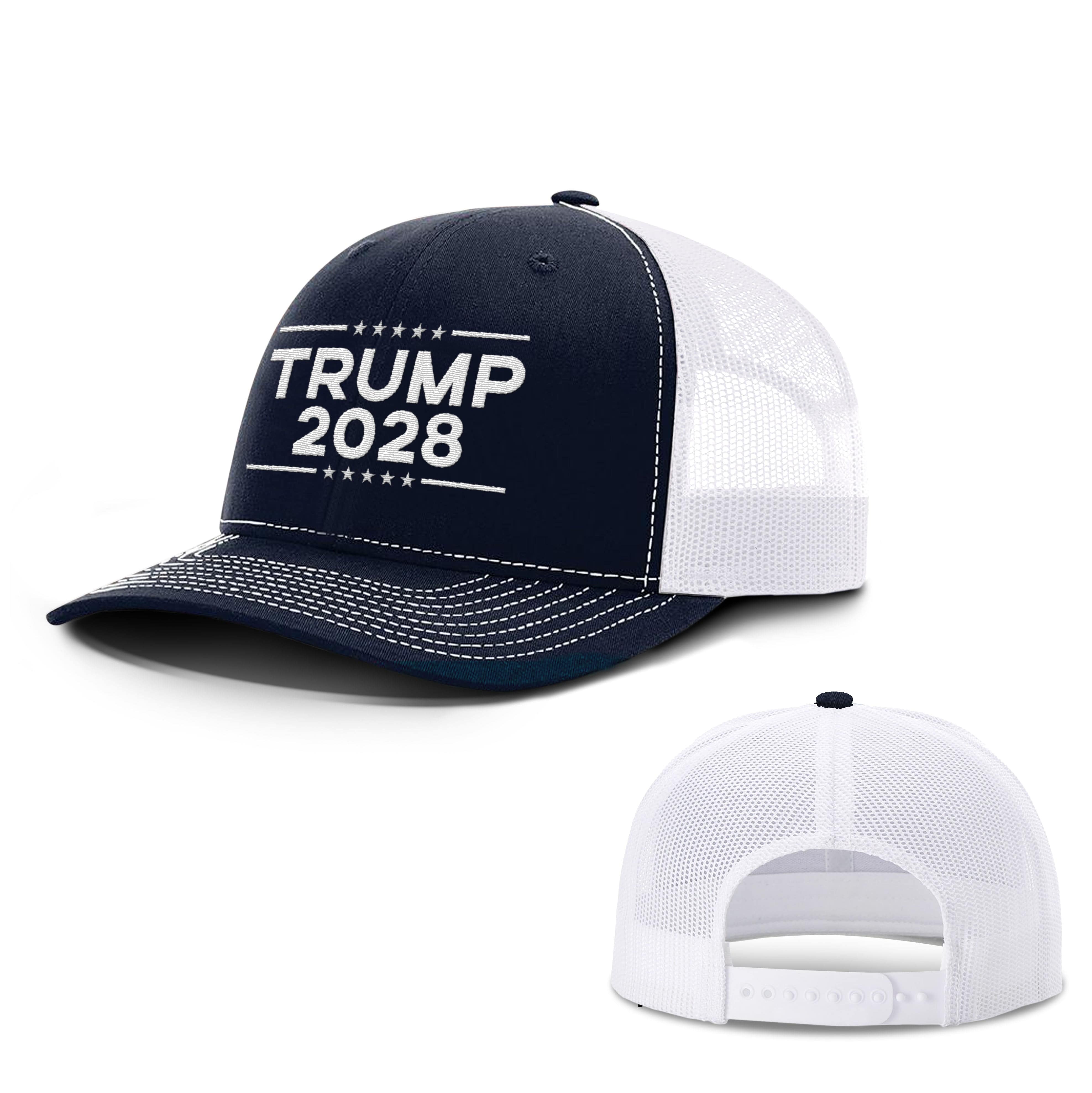 Adjustable Snapback Trucker Cap / Navy/White / OS Trump 2028 Trucker Hat maga trump