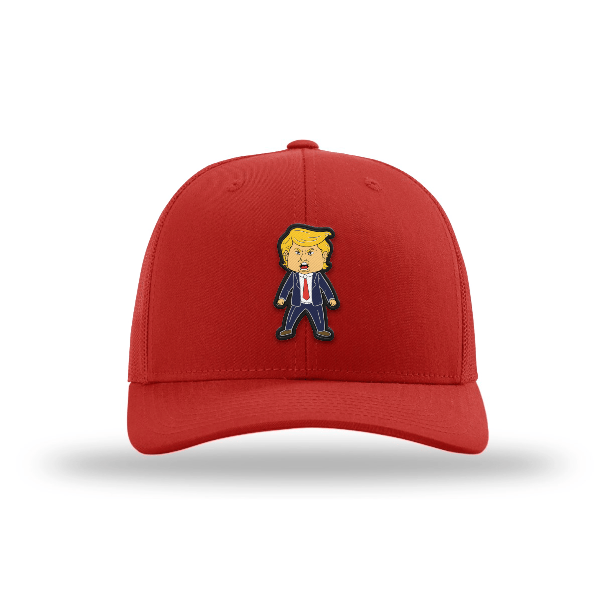 Adjustable Snapback Trucker Cap / Red / OS Happy Trump Trucker Hat maga trump