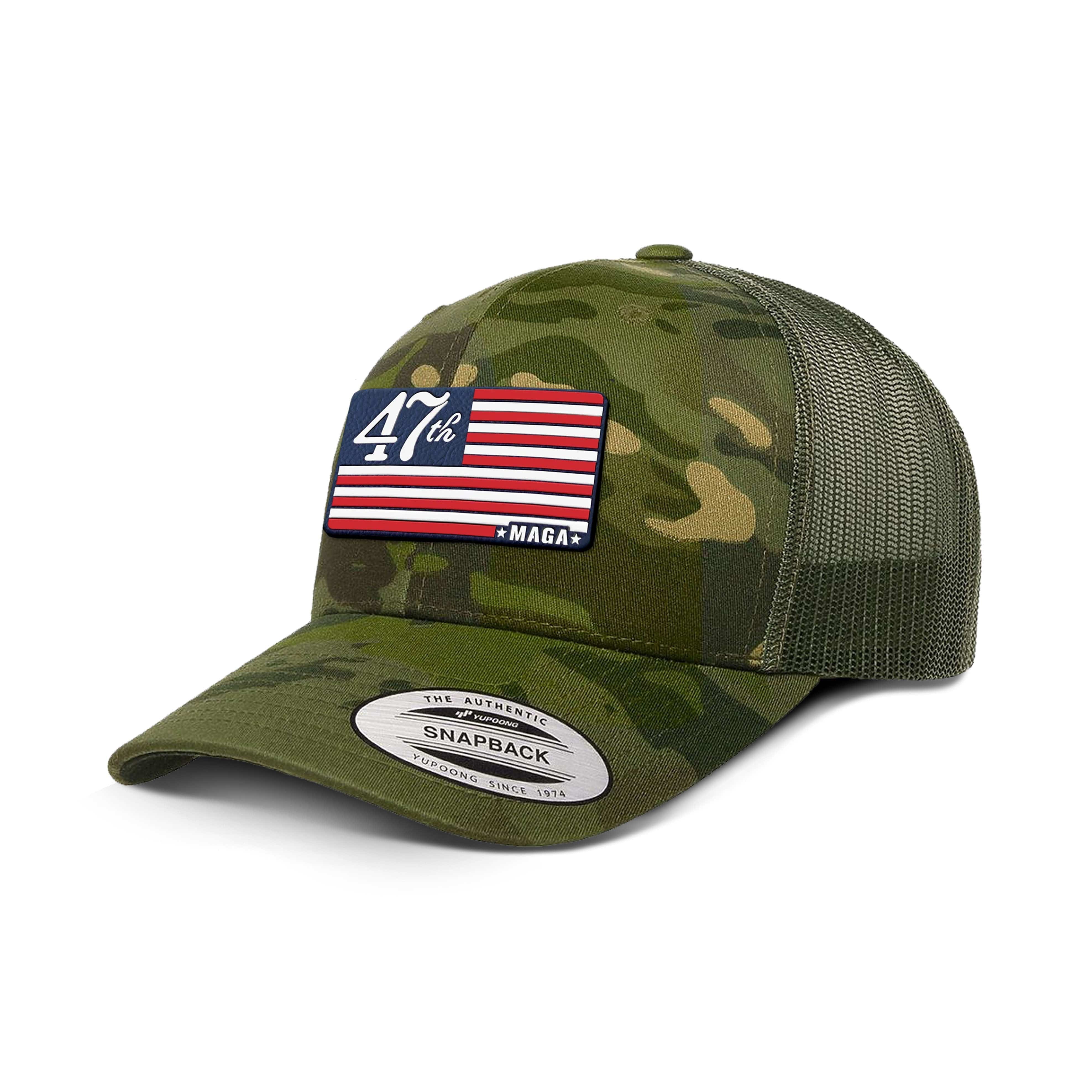 Adjustable Snapback Trucker Cap / Tropic Green MAGA 47 Retro Trucker Hats maga trump