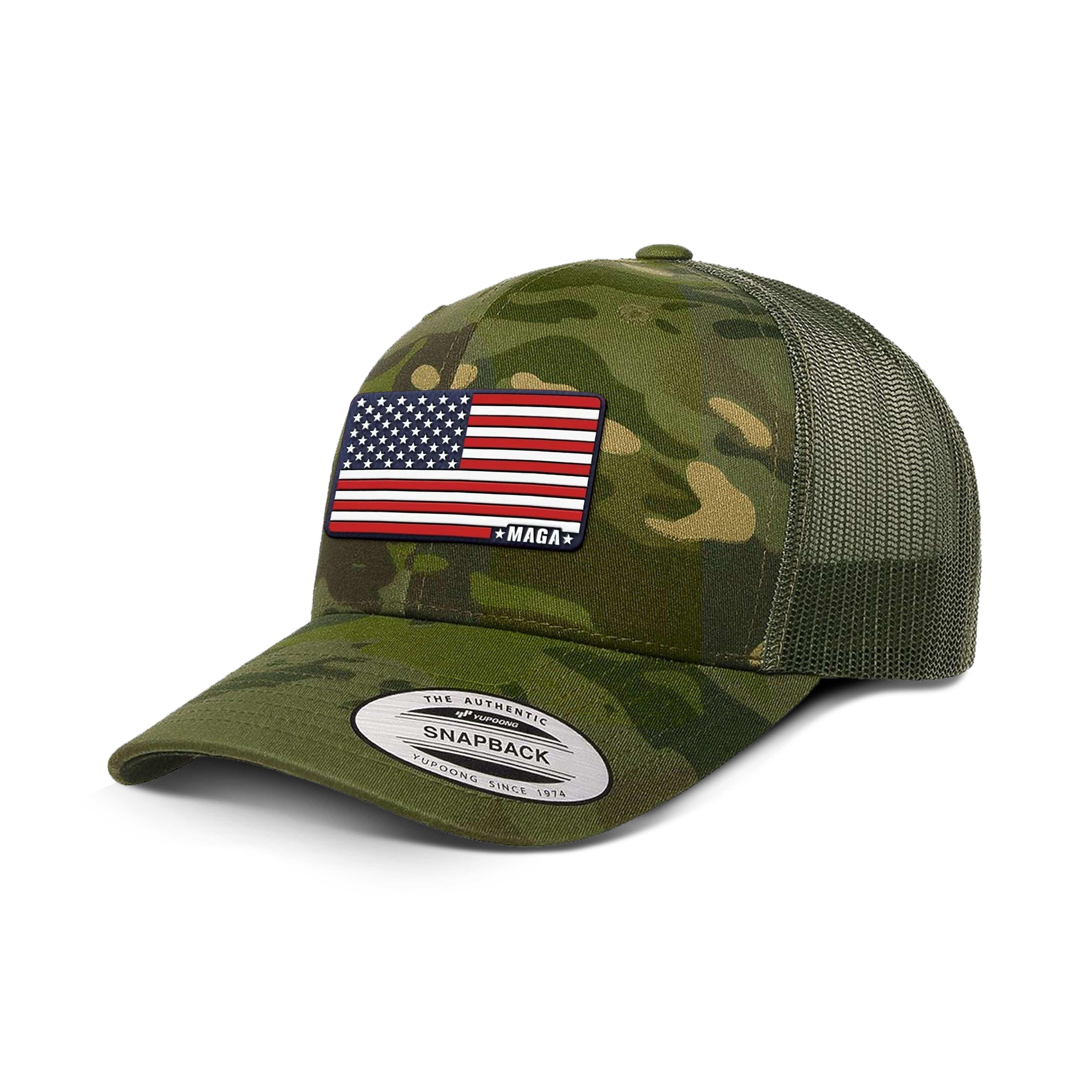 Adjustable Snapback Trucker Cap / Tropic Green Maga American Flag Hat Retro Trucker Hats maga trump