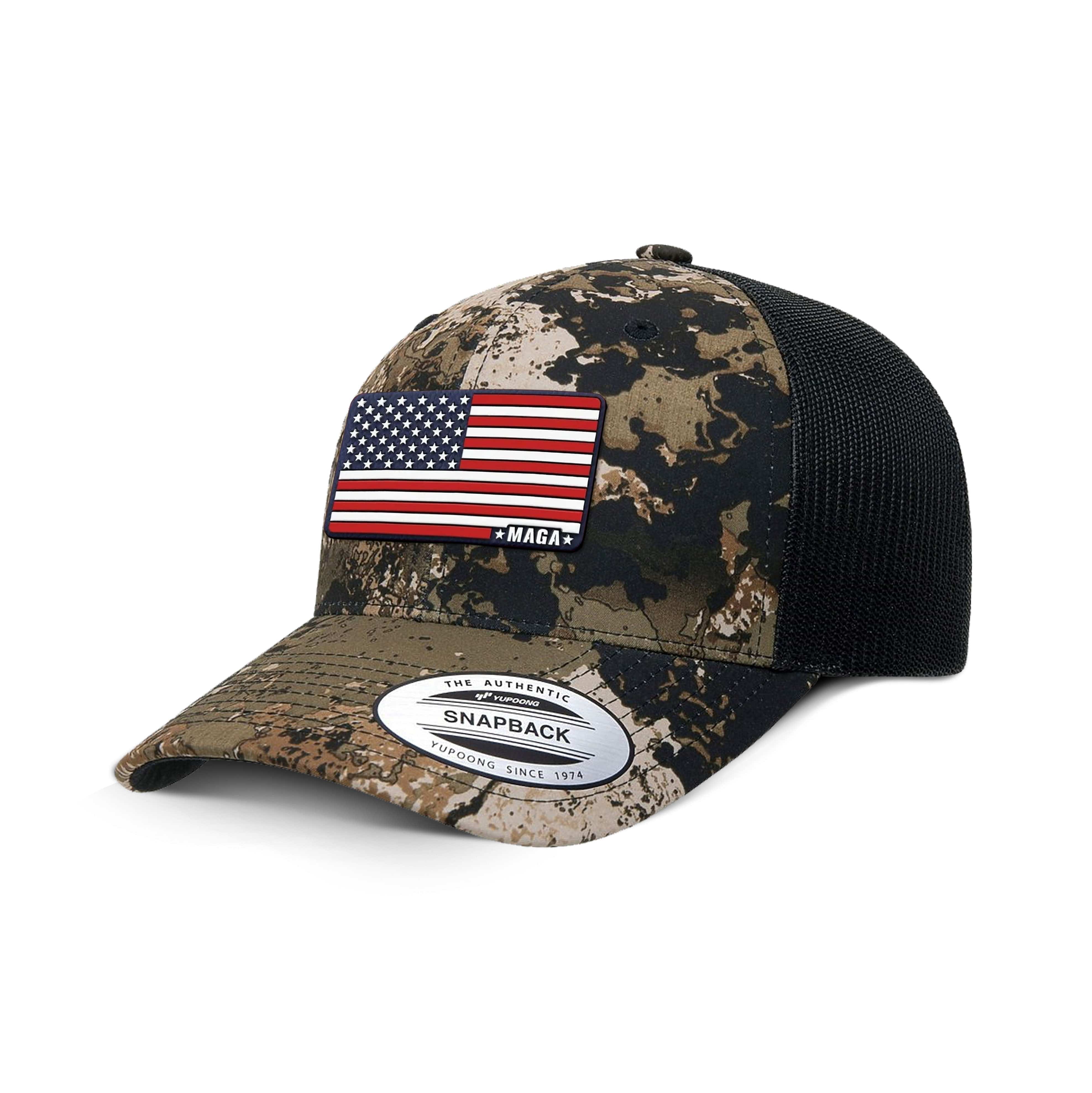 Adjustable Snapback Trucker Cap / Veil Wideland Maga American Flag Hat Retro Trucker Hats maga trump
