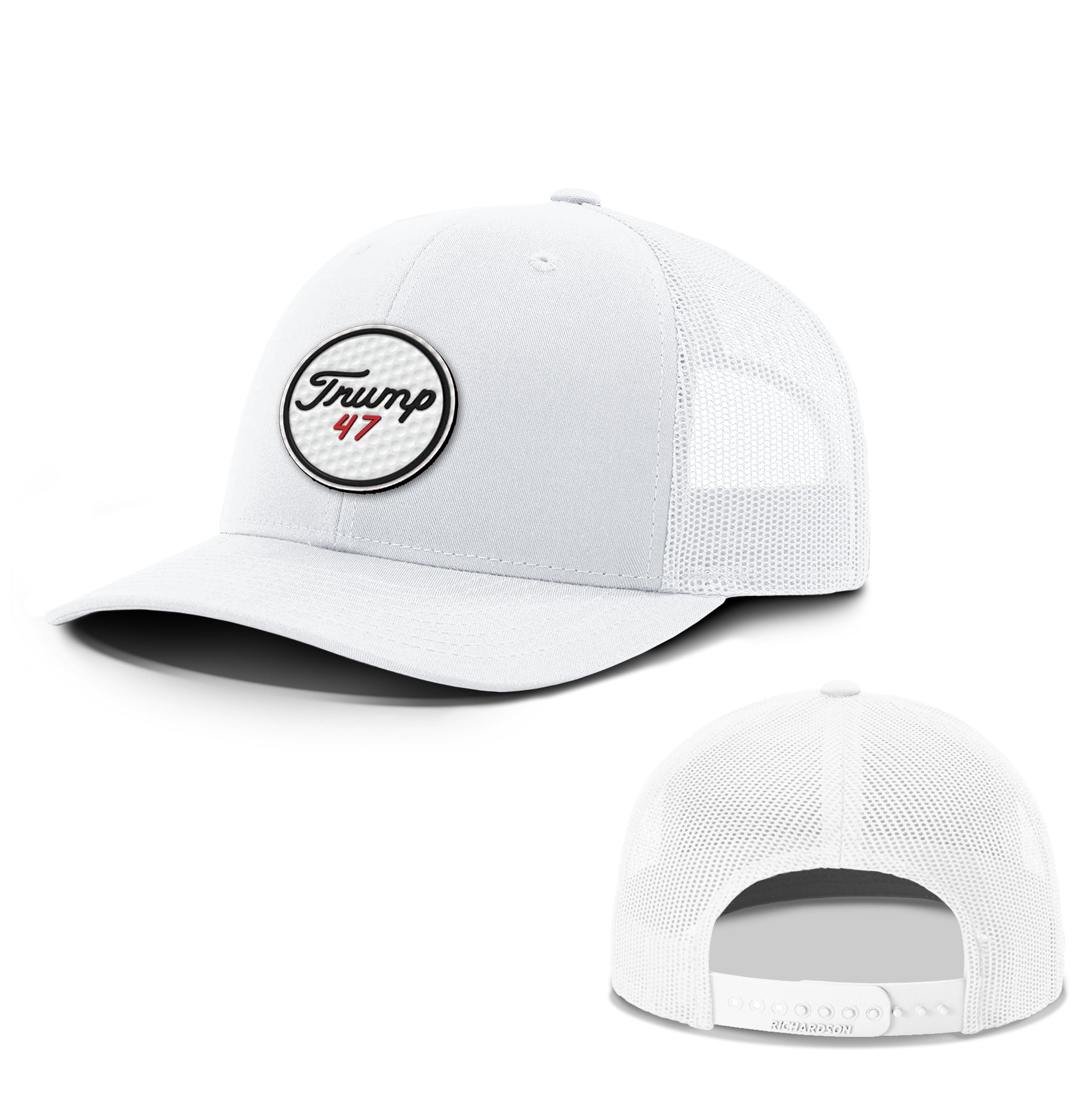 Adjustable Snapback Trucker Cap / White / OS Trump 47 Golf Ball Summer Hats maga trump