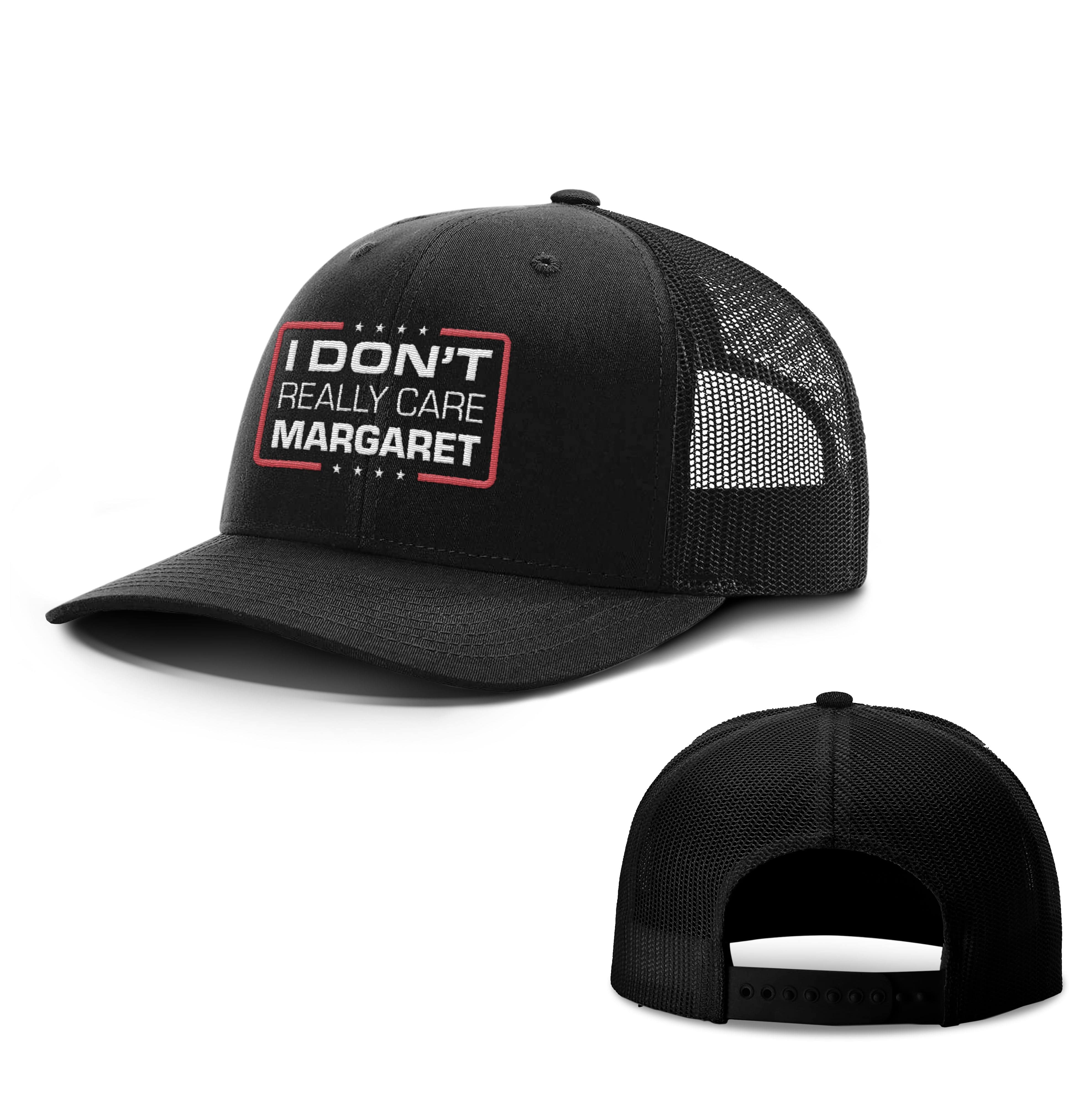 Black / OS I Don't Really Care Margaret Trucker Hat maga trump