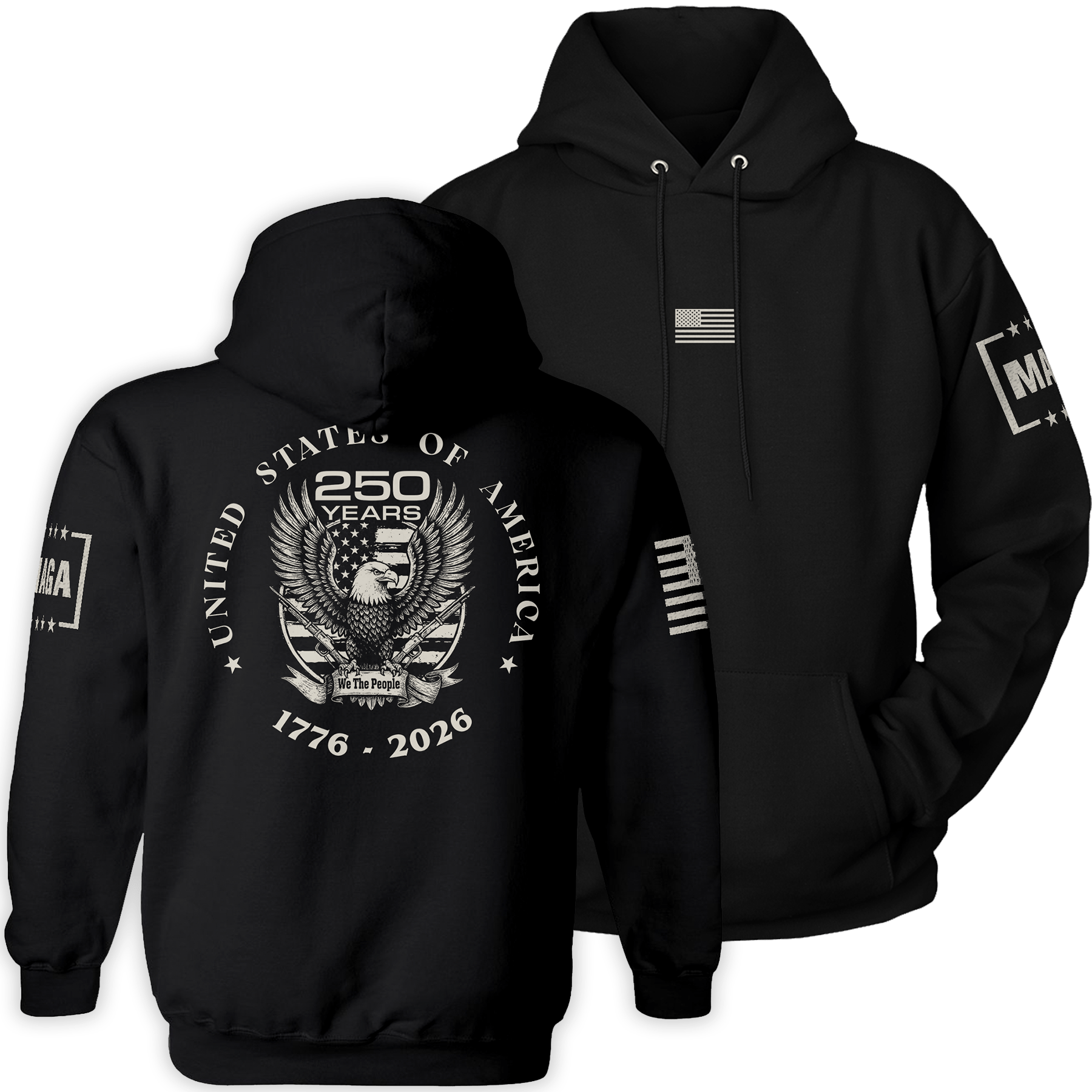 Black / S 250 Years Hoodie maga trump