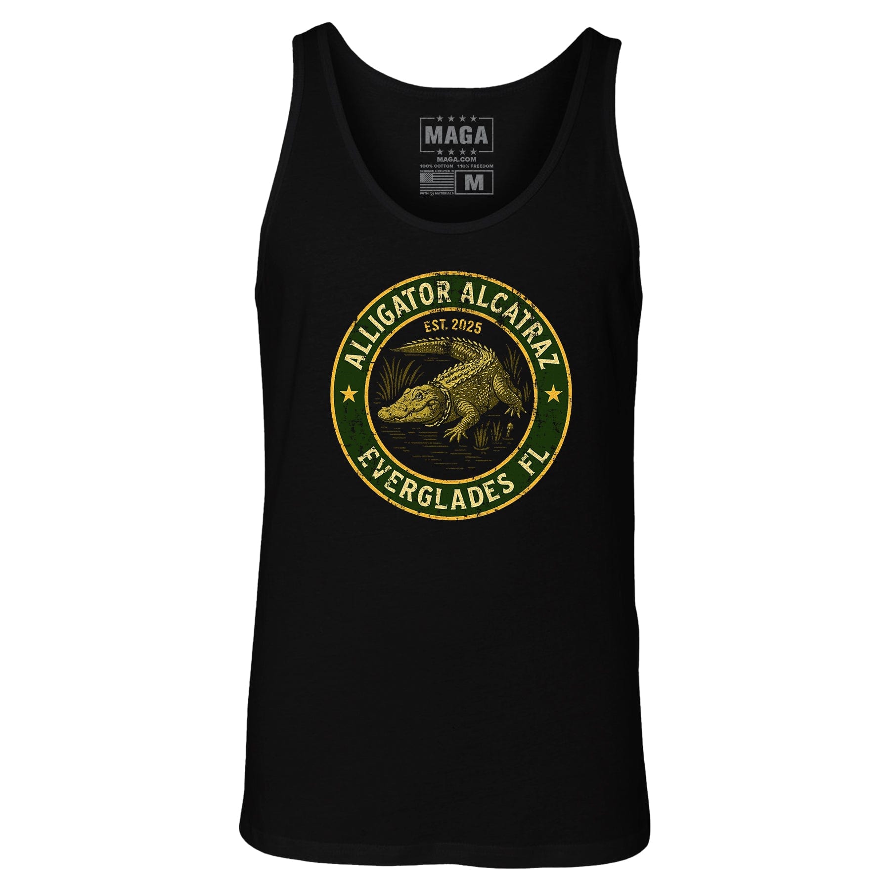 Black / S Alligator Alcatraz Tank Top maga trump