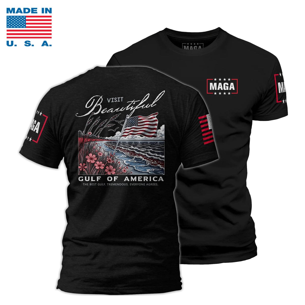 Black / S Beautiful Gulf of America Made in the USA maga trump
