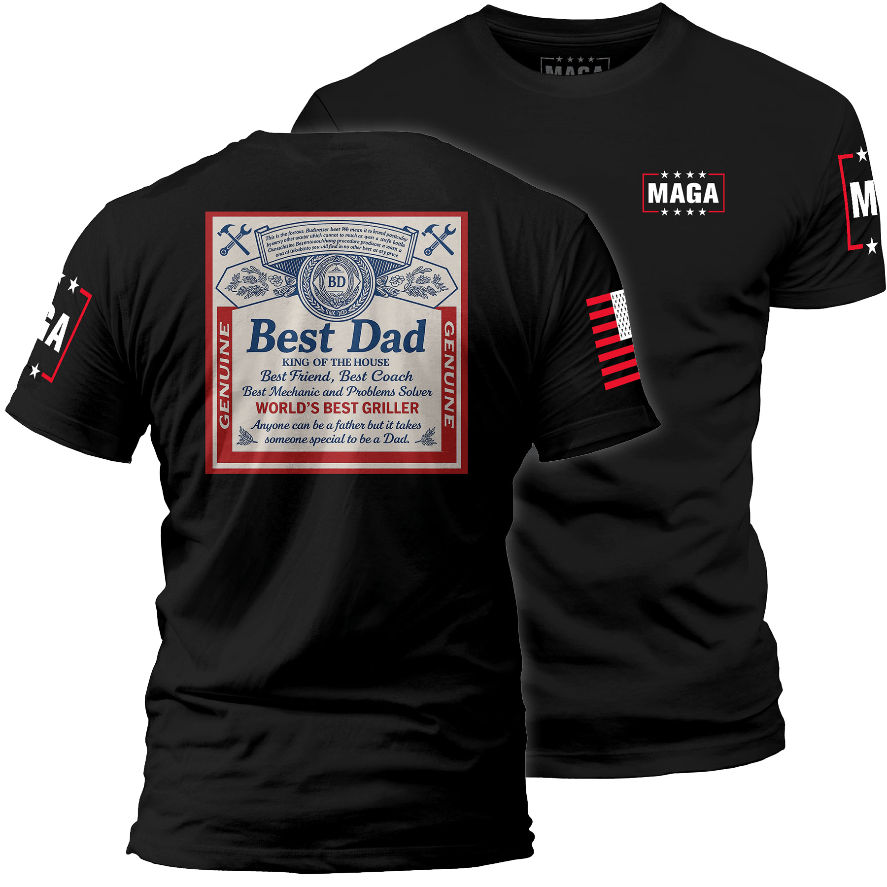 Black / S Best Dad maga trump