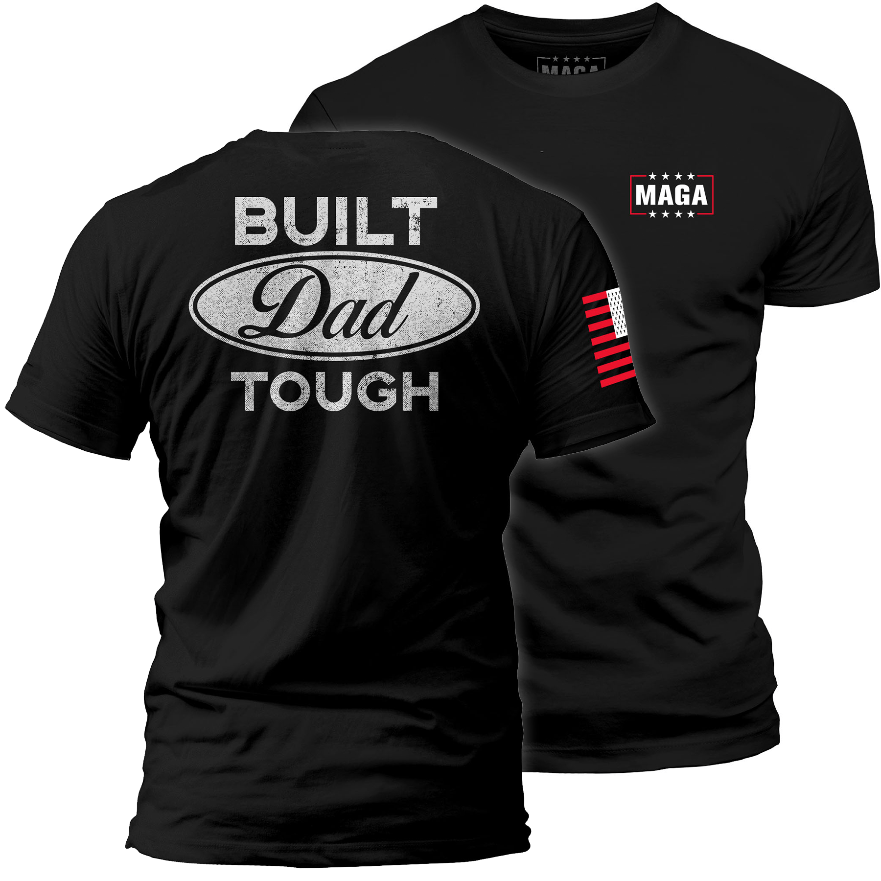 Black / S Build Dad Tough maga trump