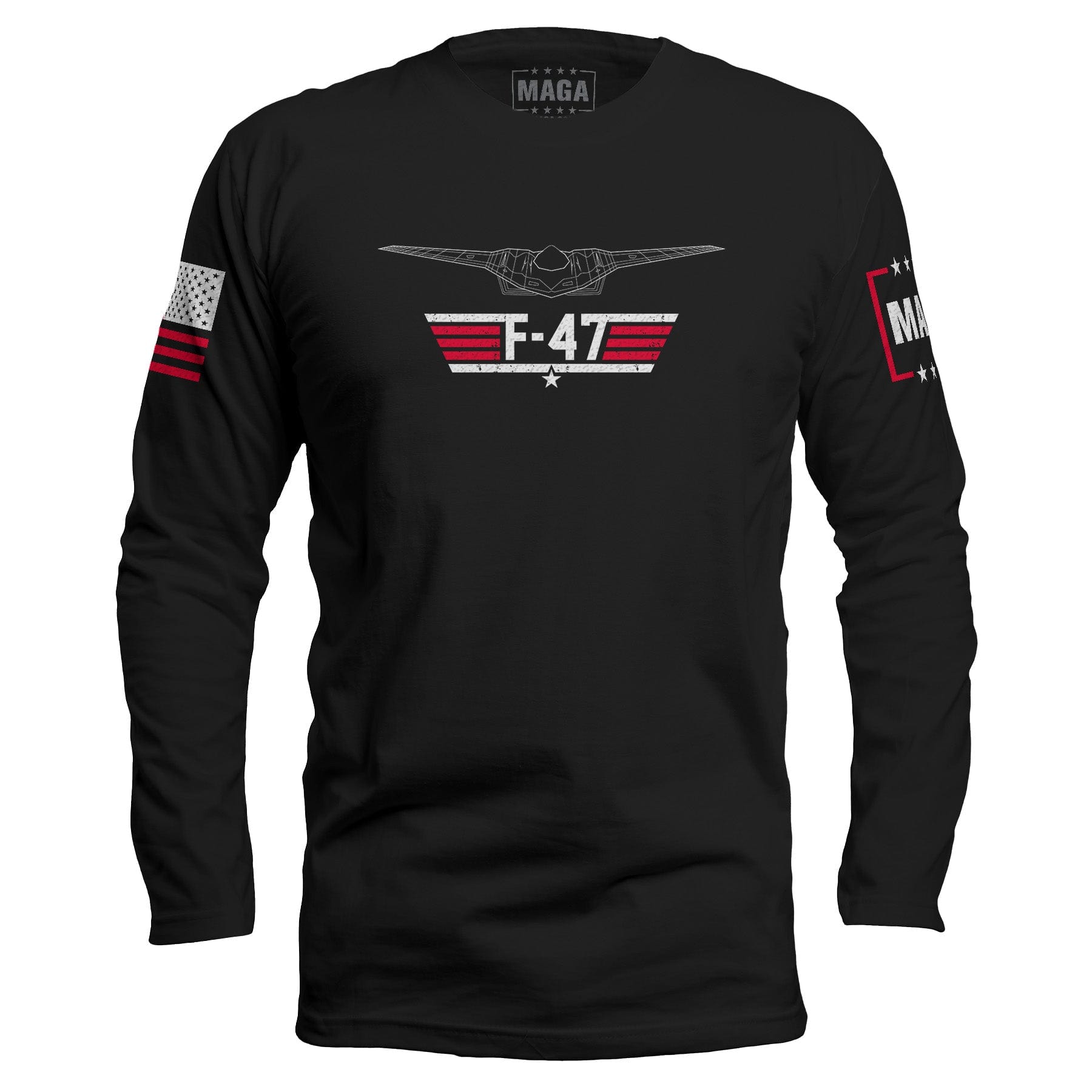 Black / S F-47 Top Gun Long Sleeve maga trump