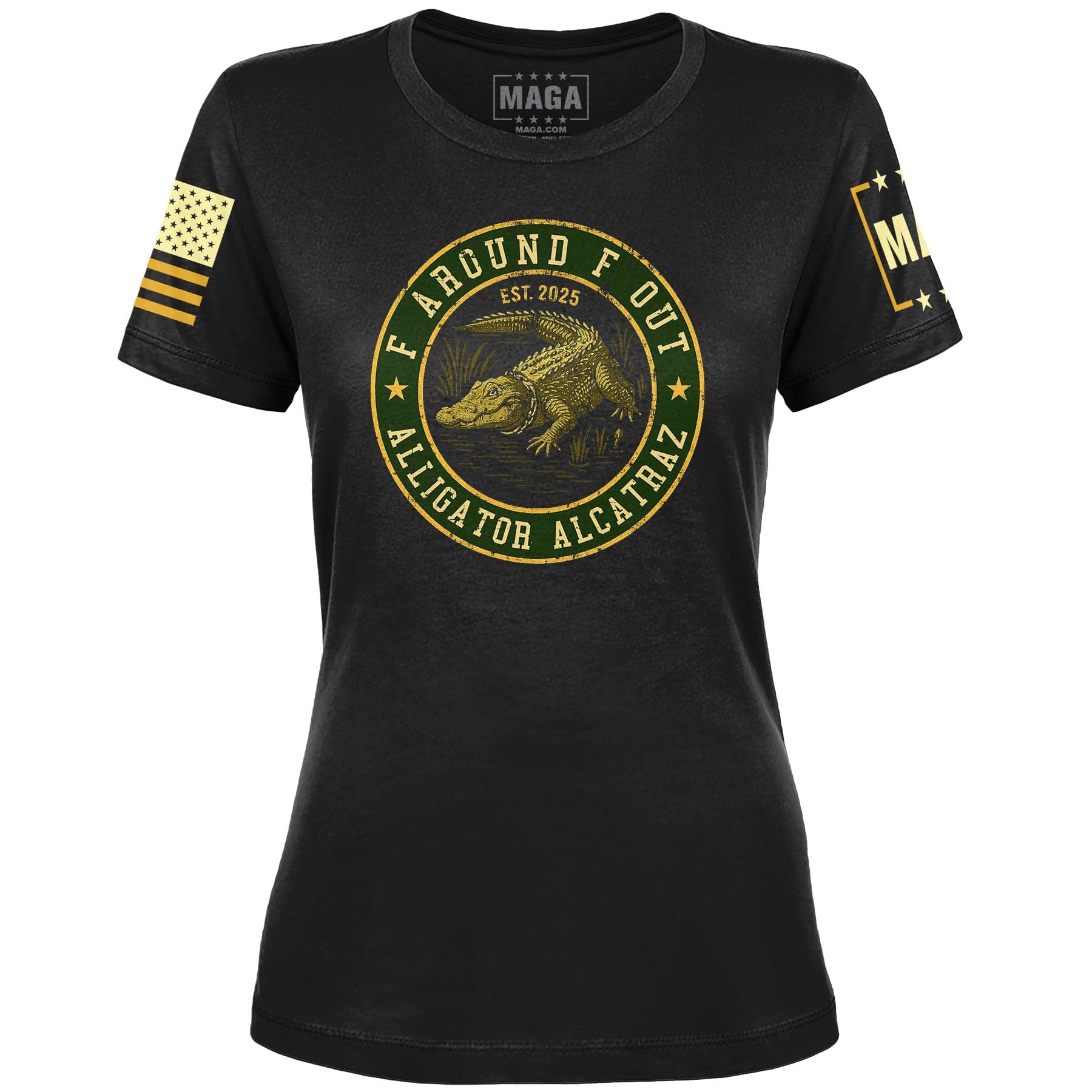 Black / S F Around F Out Ladies Tee maga trump