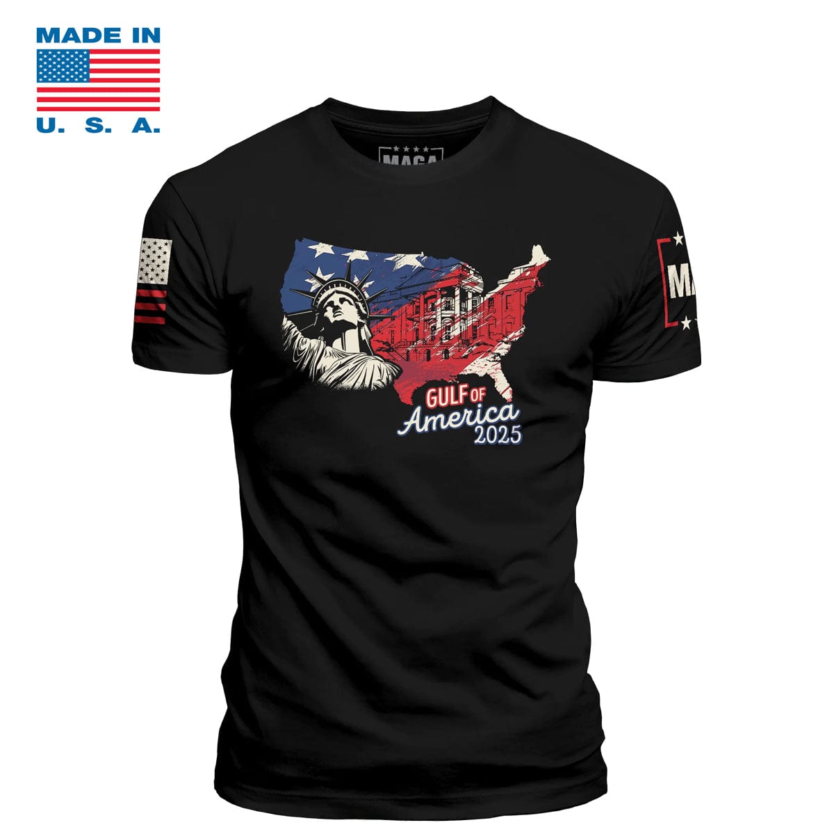 Black / S Gulf of America 2025 v1 Made in the USA maga trump