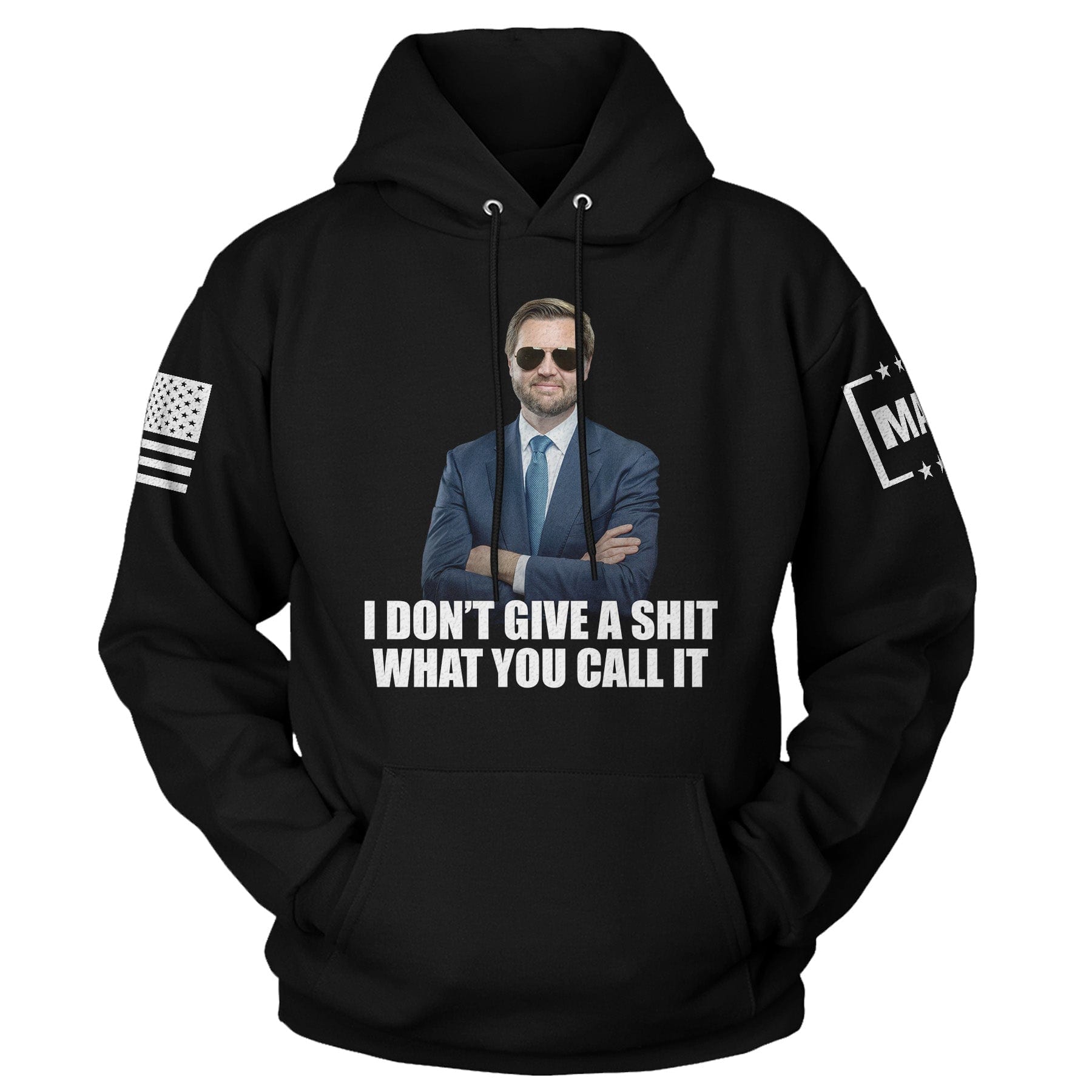 Black / S JD Vance - I don't give a Hoodie maga trump