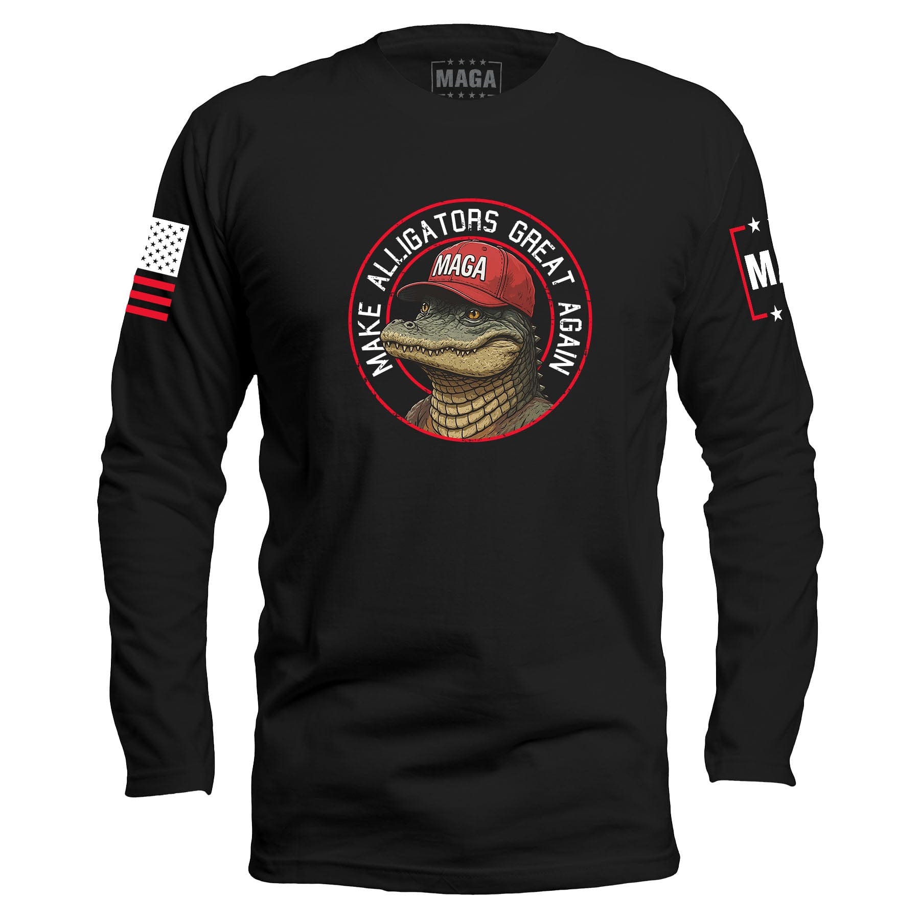 Black / S Make Alligators Great Again v1 Long Sleeve maga trump