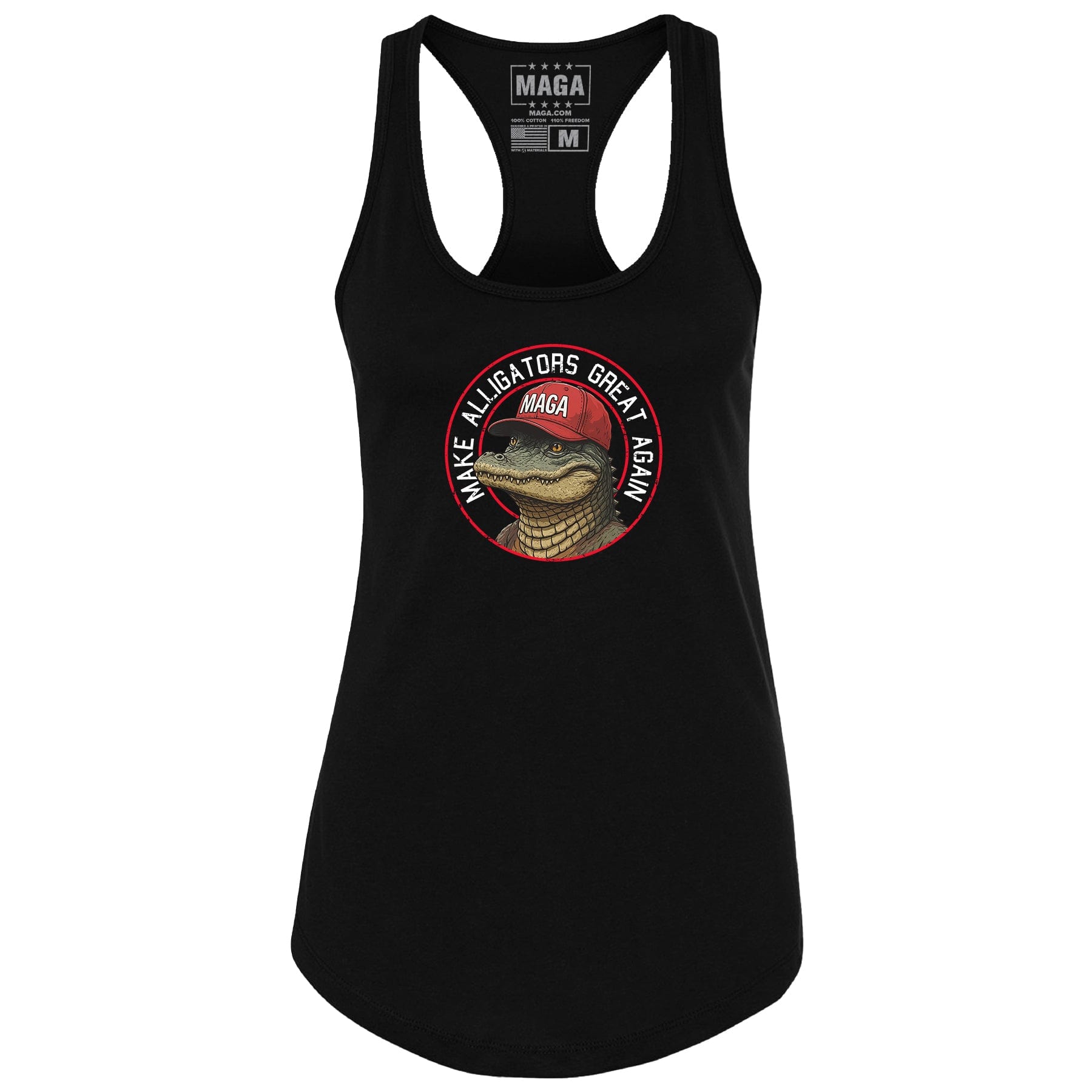 Black / S Make Alligators Great Again v1 Racerback Tank Top maga trump
