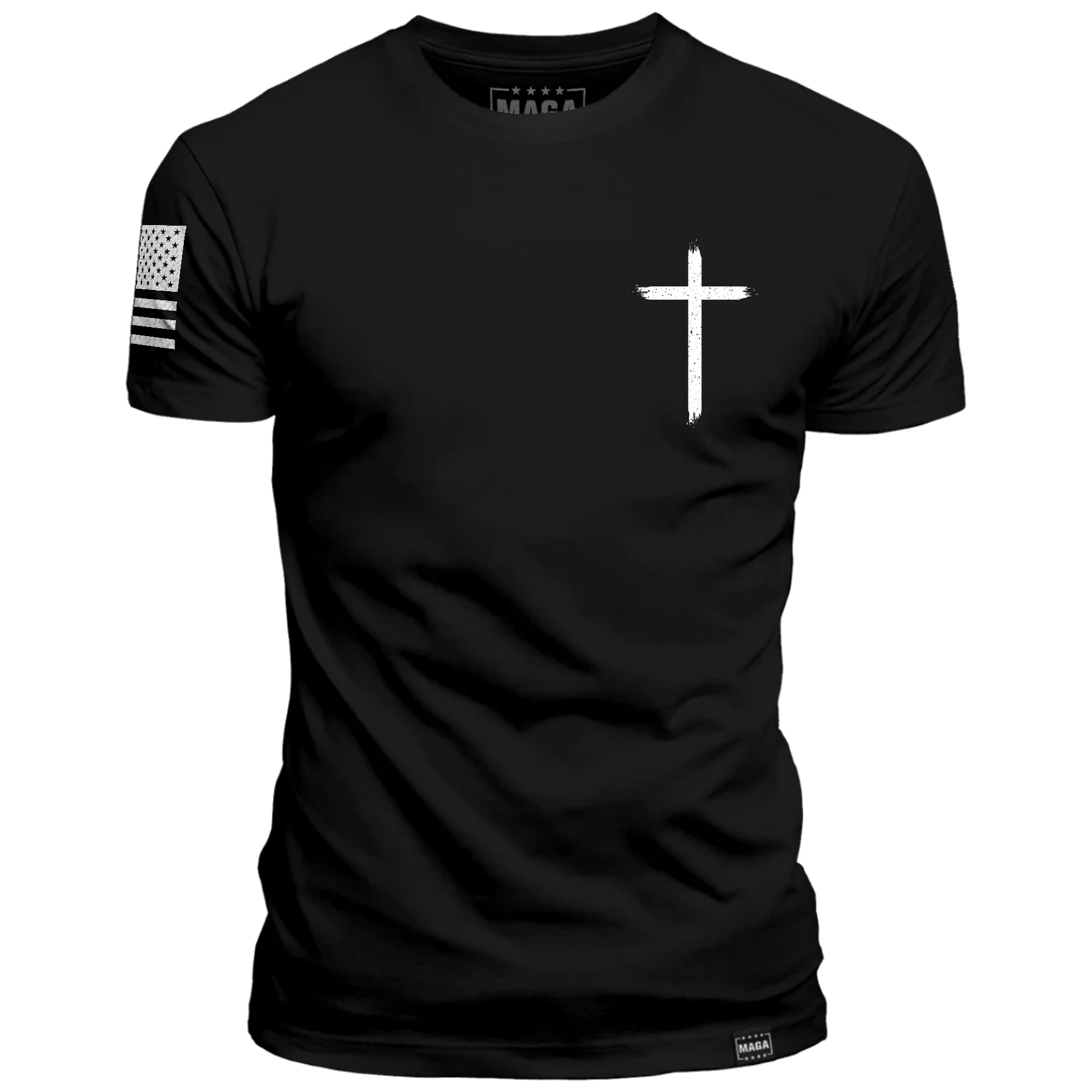 Black / S Make America Holy Again Brushstroke Cross maga trump