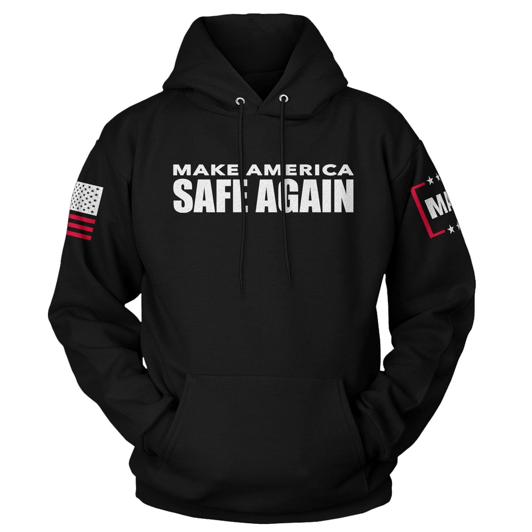 Black / S MAKE AMERICA SAFE AGAIN Hoodie maga trump