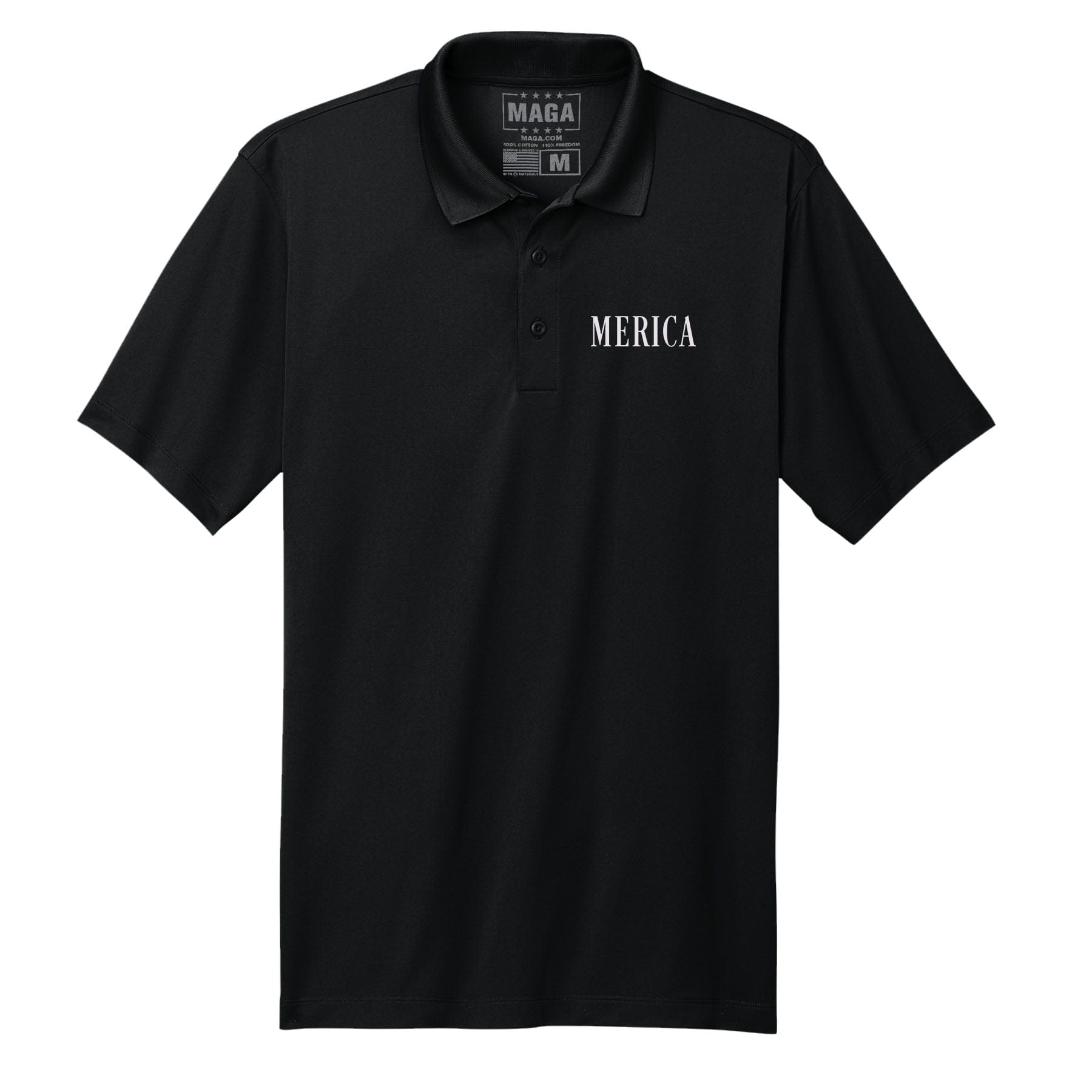 Black / S Merica Polo Shirt maga trump
