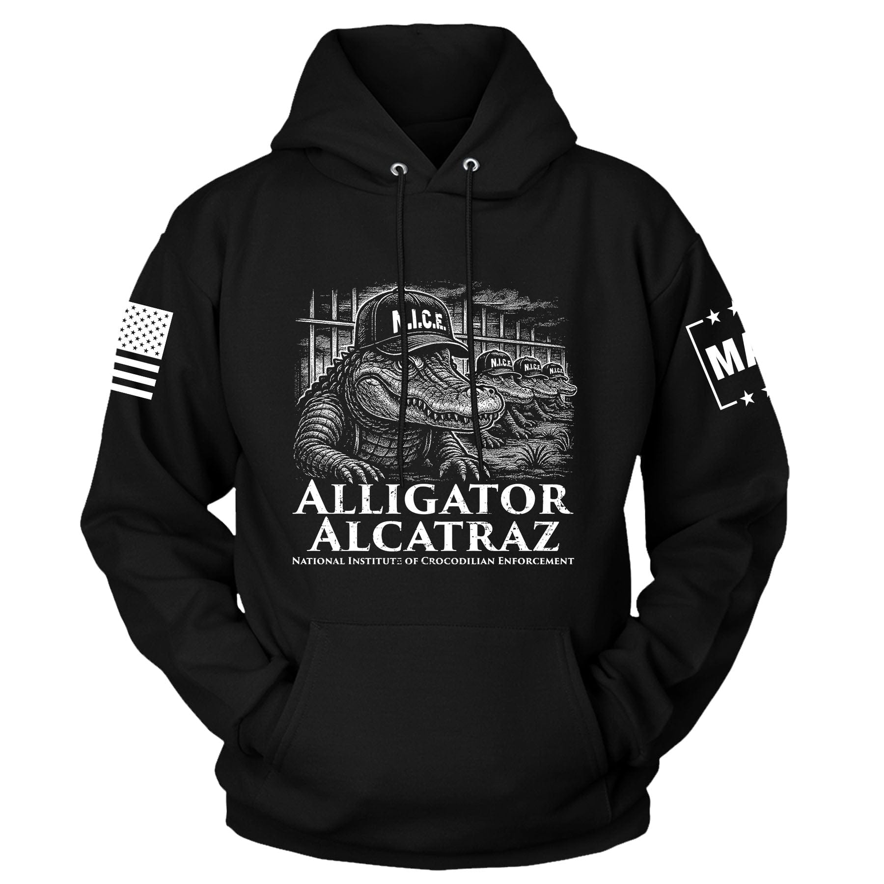 Black / S N.I.C.E. - Alligator Alcatraz Hoodie maga trump