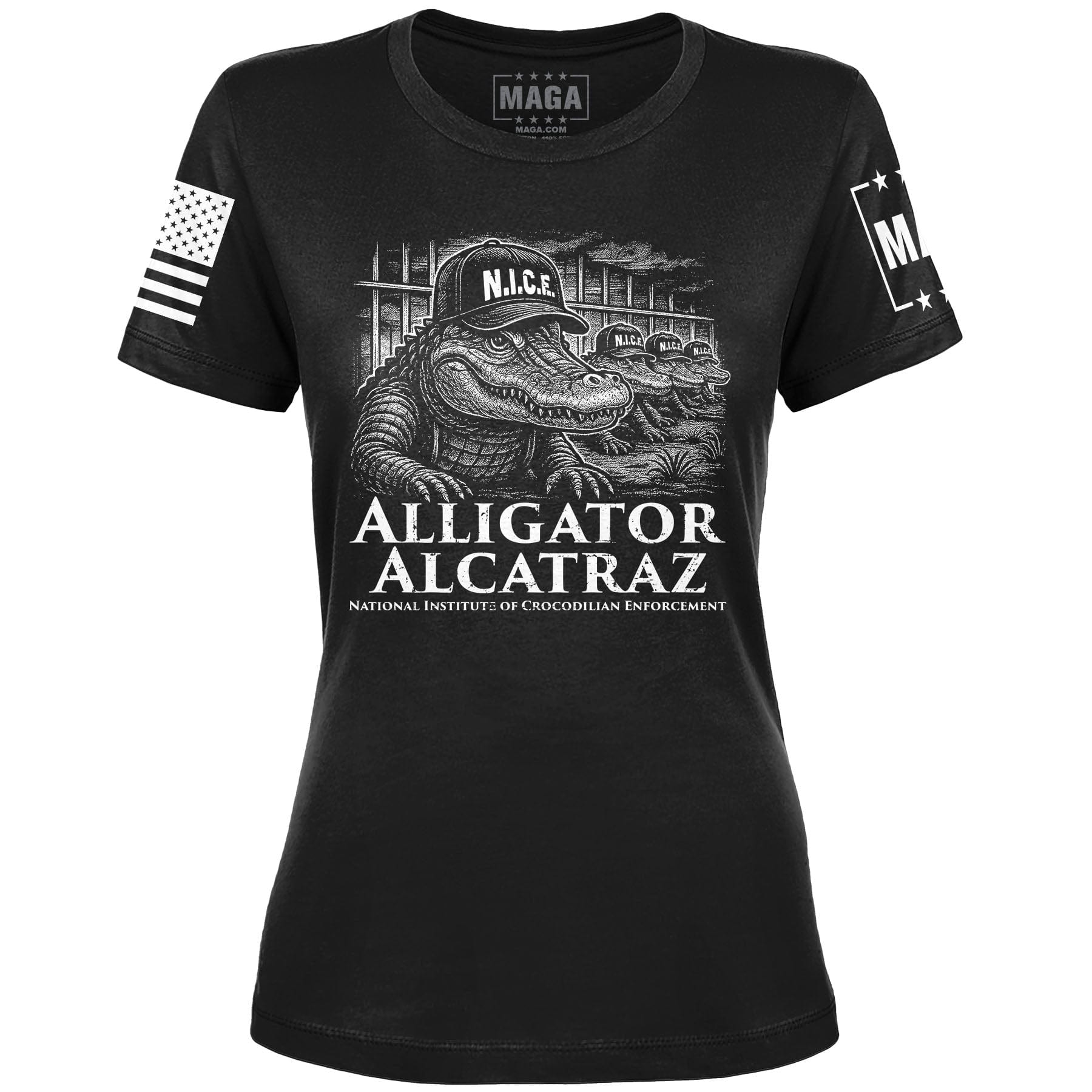 Black / S N.I.C.E. - Alligator Alcatraz Ladies Tee maga trump