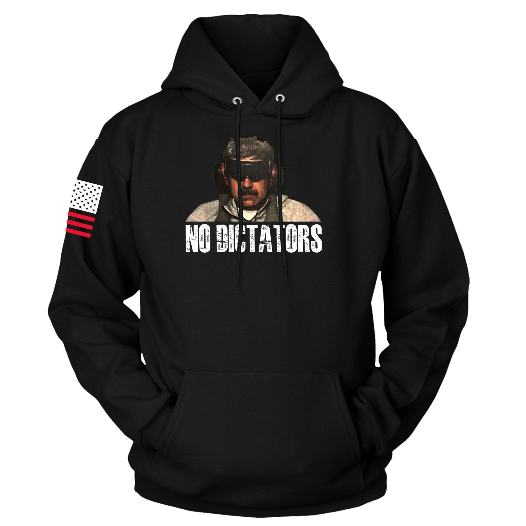 Black / S No Dictator Hoodie maga trump