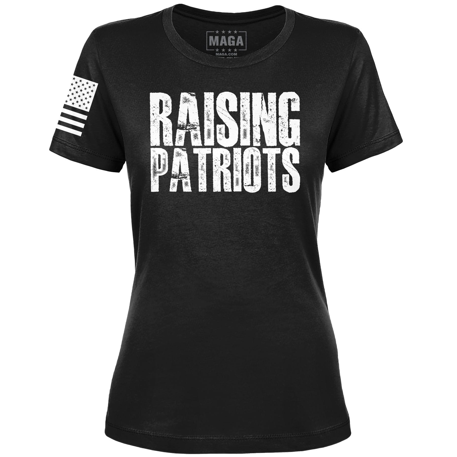 Black / S Raising Patriots Ladies Tee maga trump